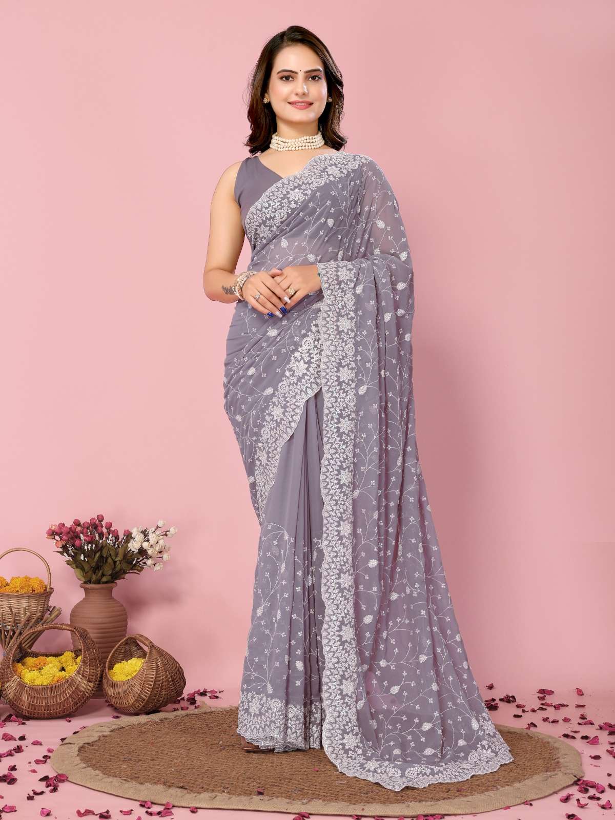 vivera kilory soft georgette catchy look saree single