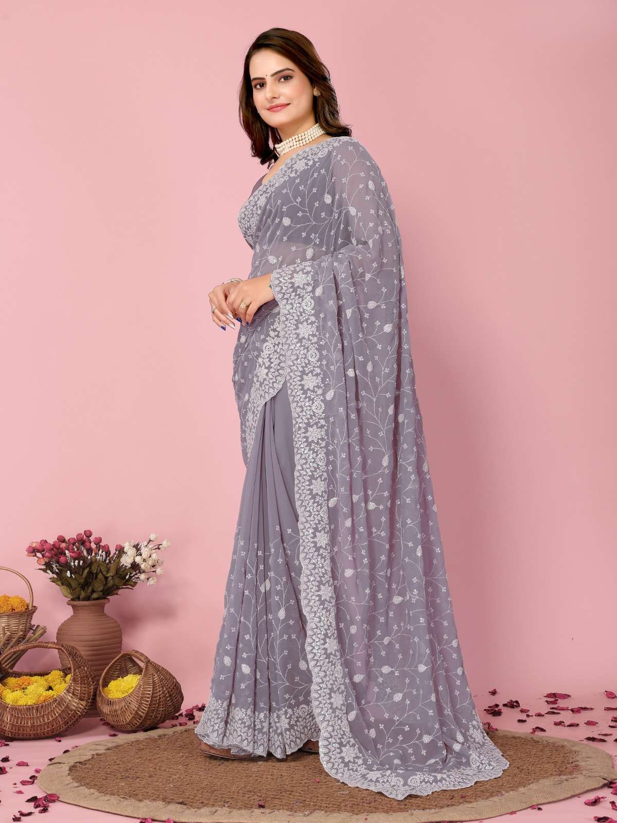 vivera kilory soft georgette catchy look saree single