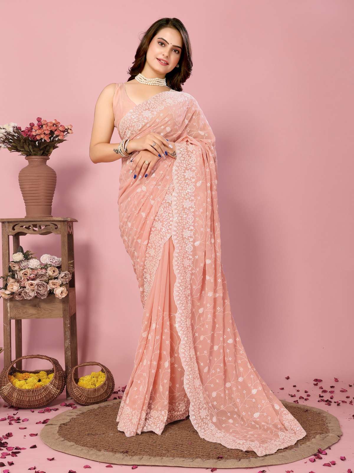 vivera kilory soft georgette catchy look saree single