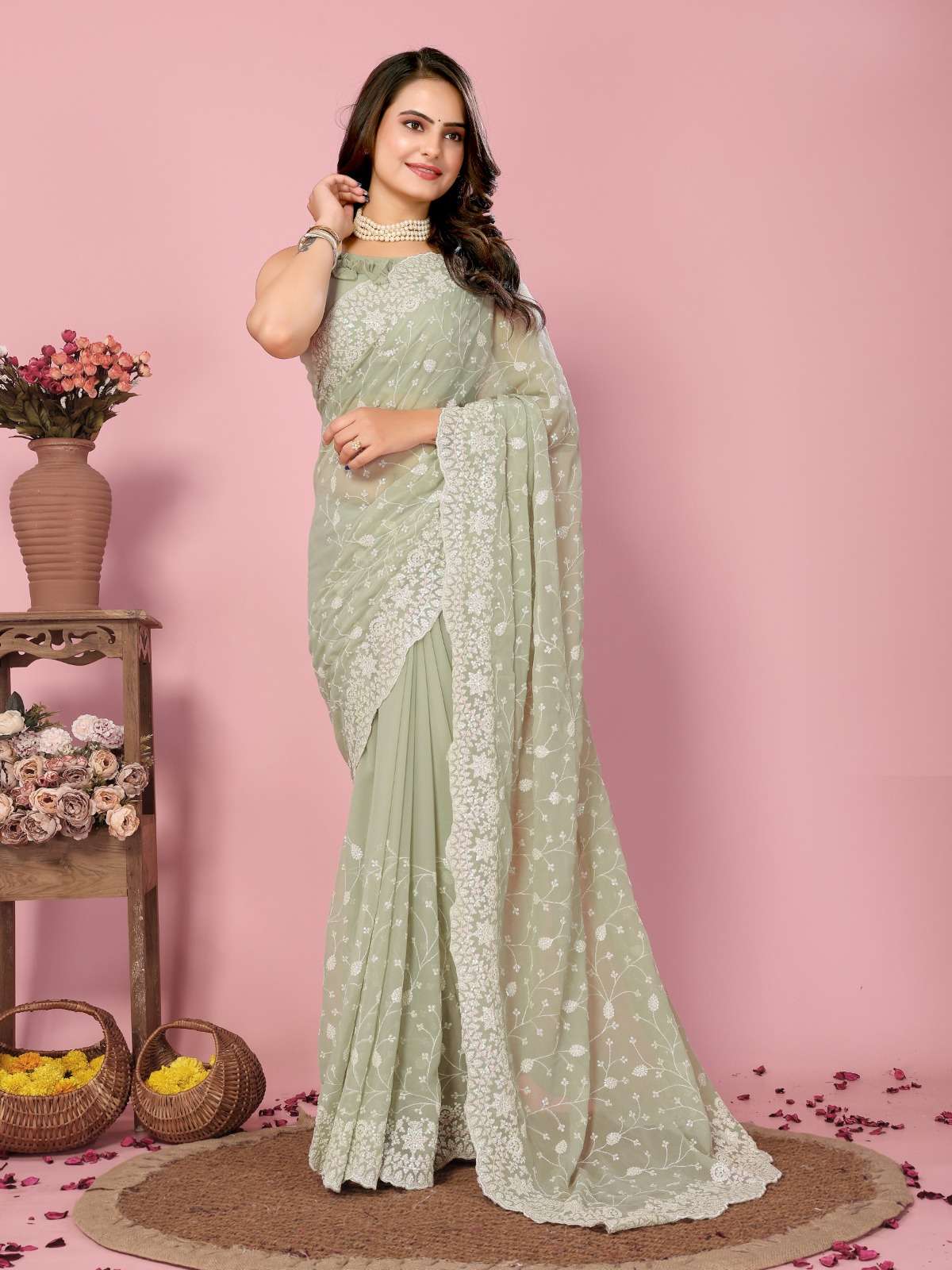 vivera kilory soft georgette catchy look saree single