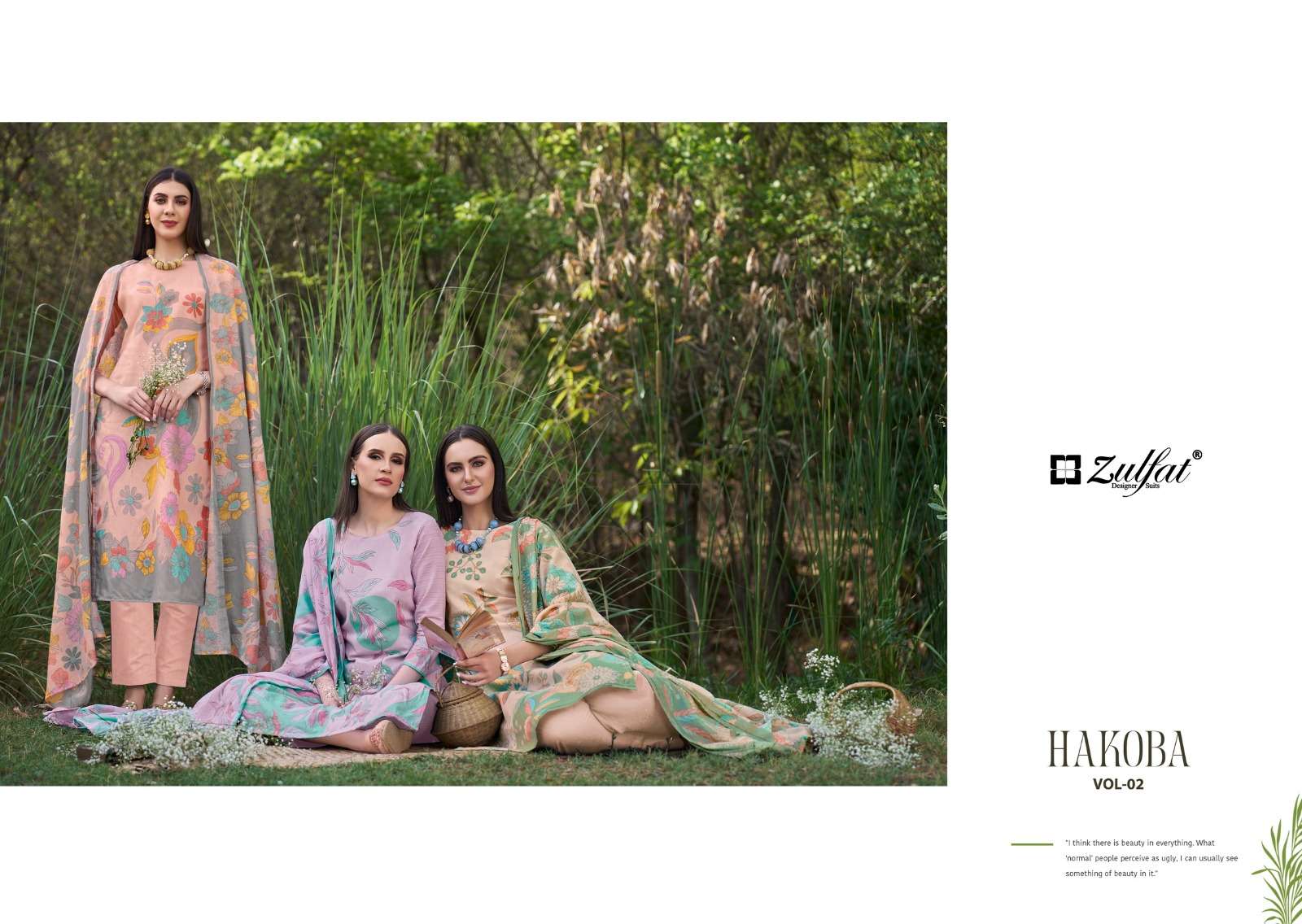 zulfat designer suits hakoba vol 2 cotton regal look salwar suit catalog