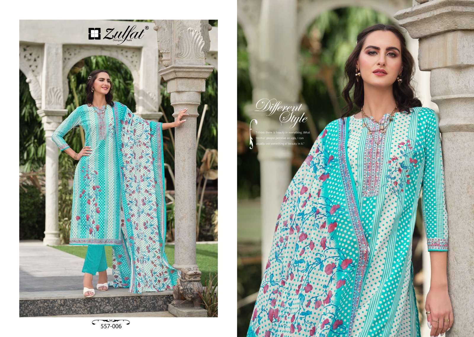 zulfat designer suits nazrana vol 3 cotton exclusive look salwar suit catalog