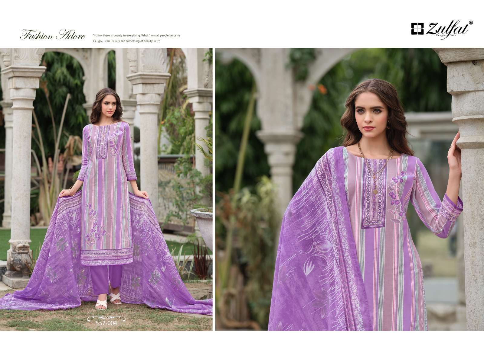 zulfat designer suits nazrana vol 3 cotton exclusive look salwar suit catalog