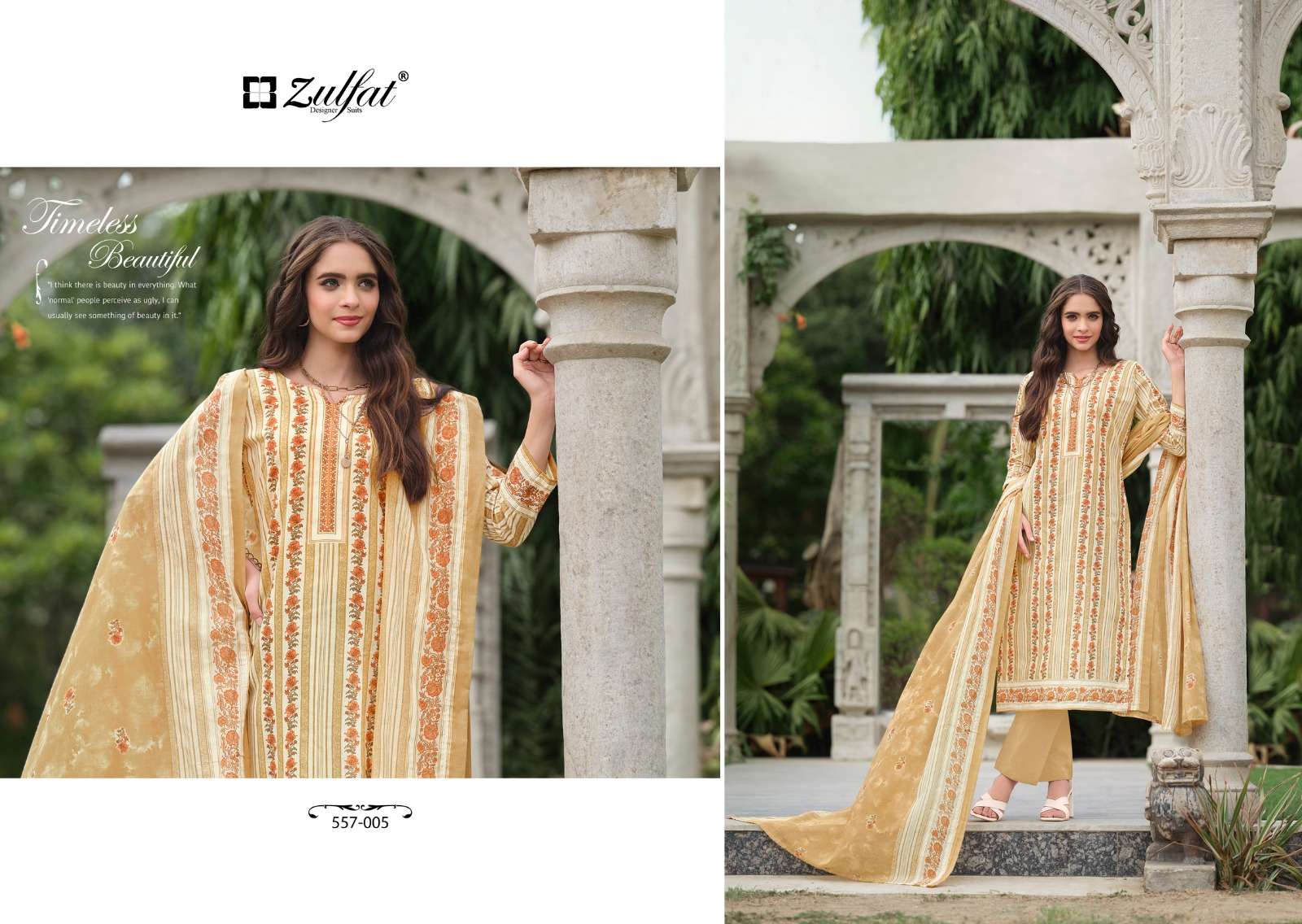 zulfat designer suits nazrana vol 3 cotton exclusive look salwar suit catalog