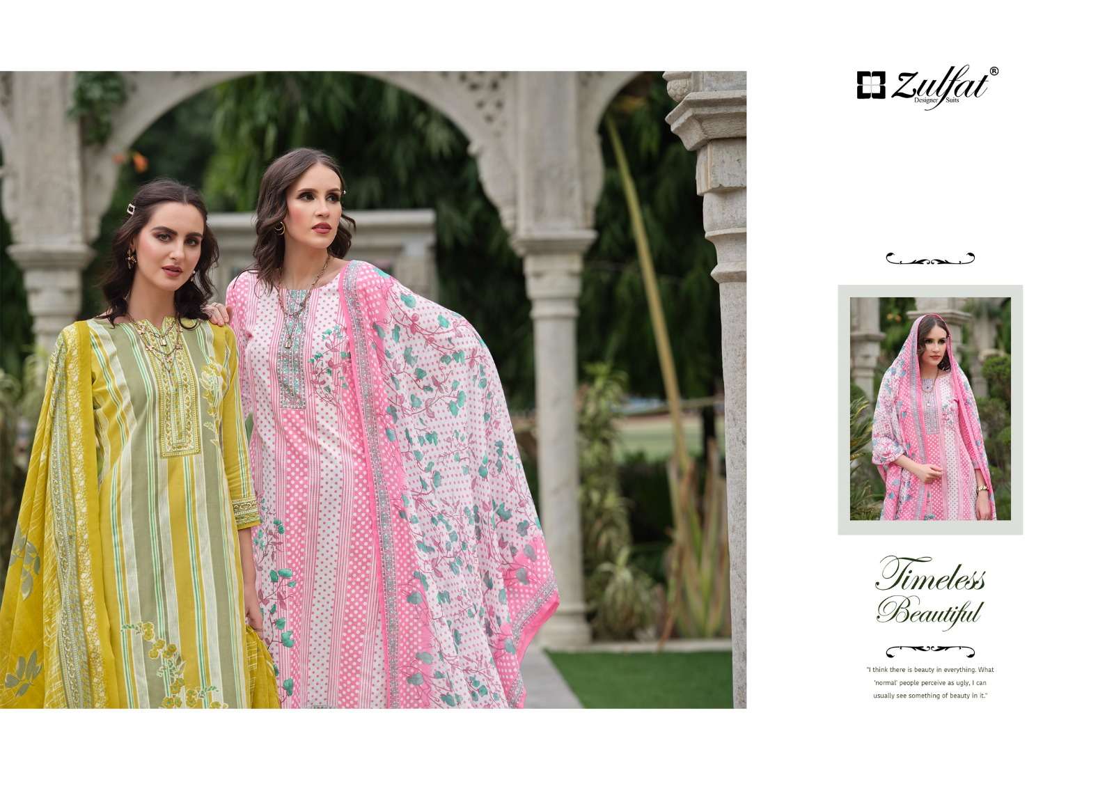 zulfat designer suits nazrana vol 3 cotton exclusive look salwar suit catalog