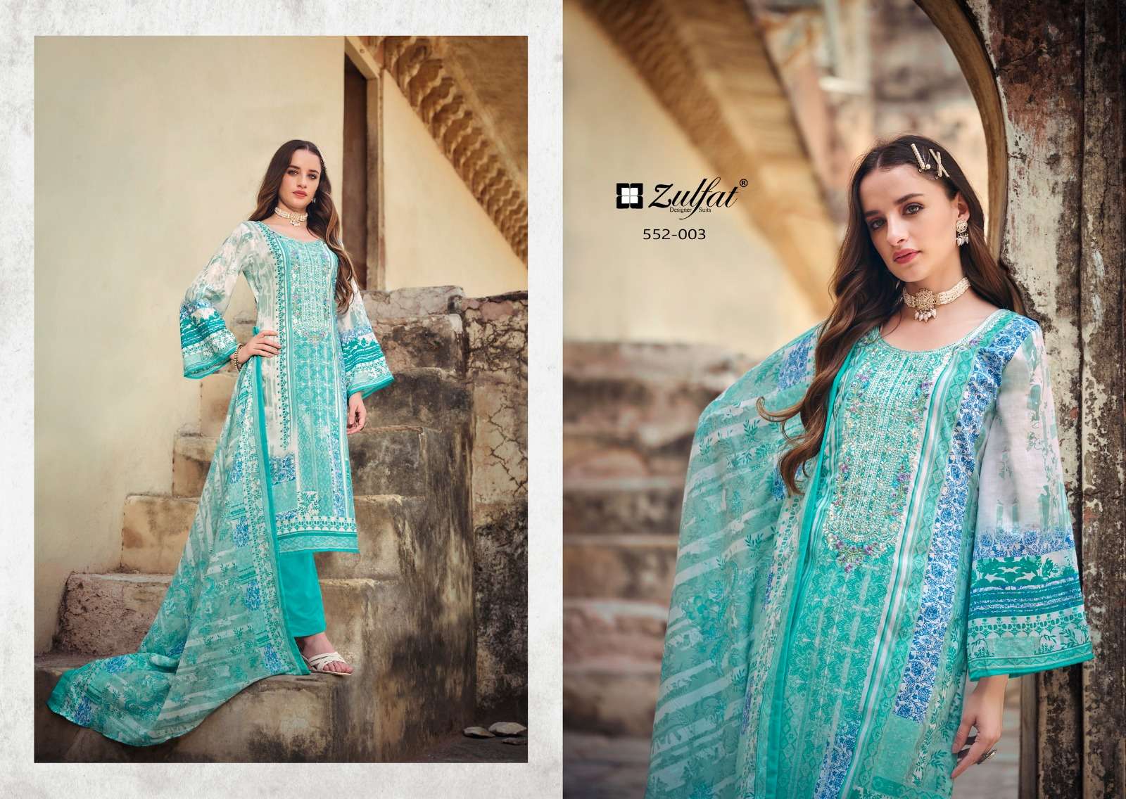 zulfat designer suits rozeen cotton exclusive look salwar suit catalog