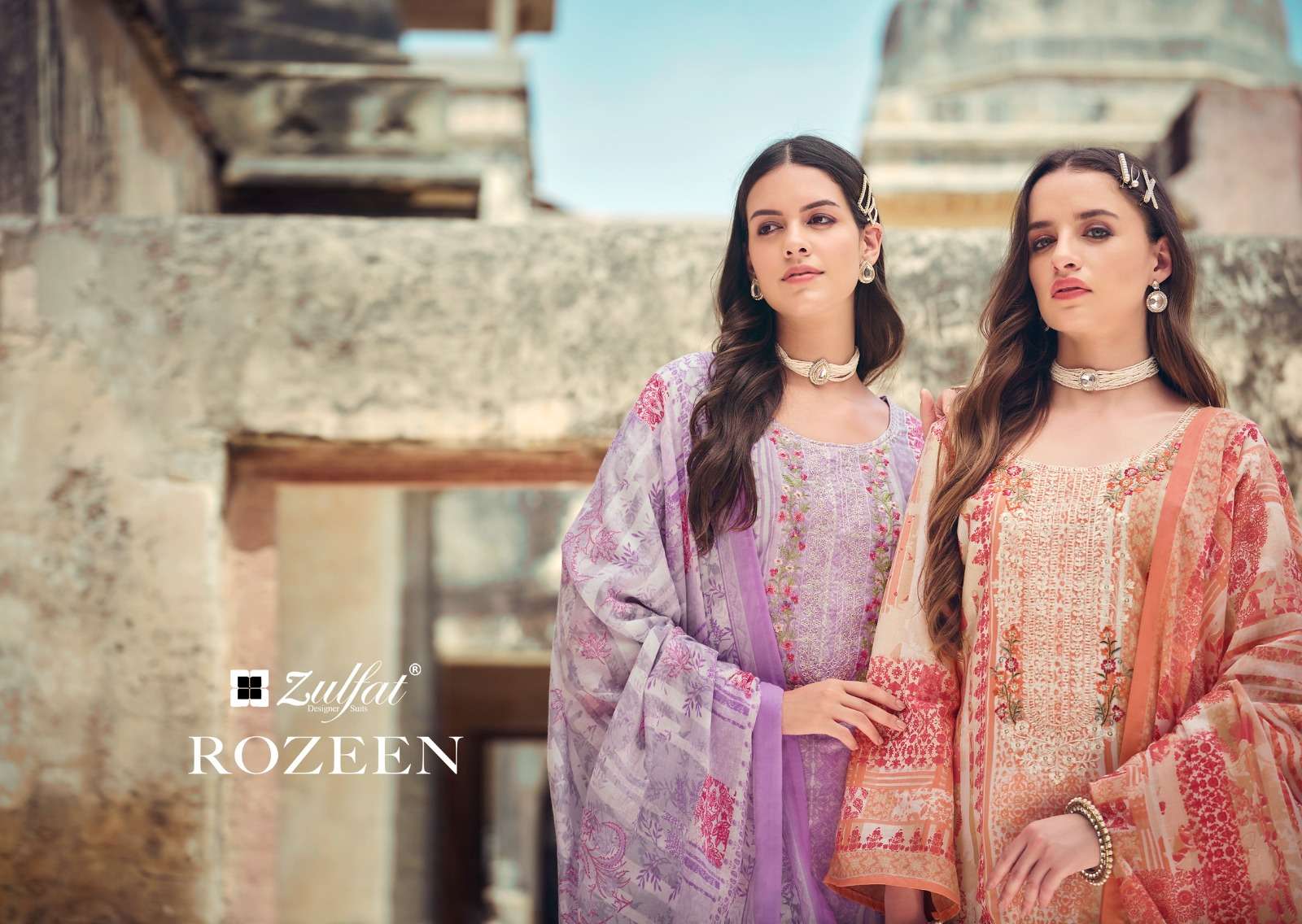zulfat designer suits rozeen cotton exclusive look salwar suit catalog