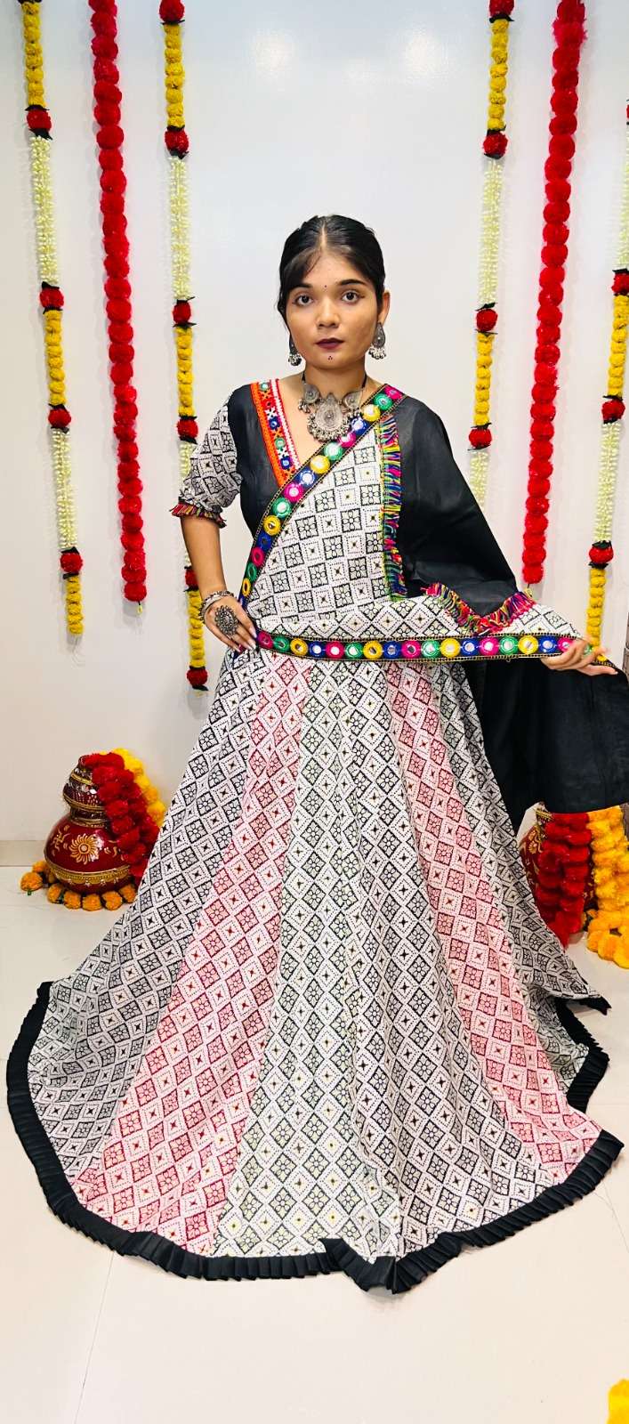 aawiya official AWY 7036 cotton silk festive look lehenga single