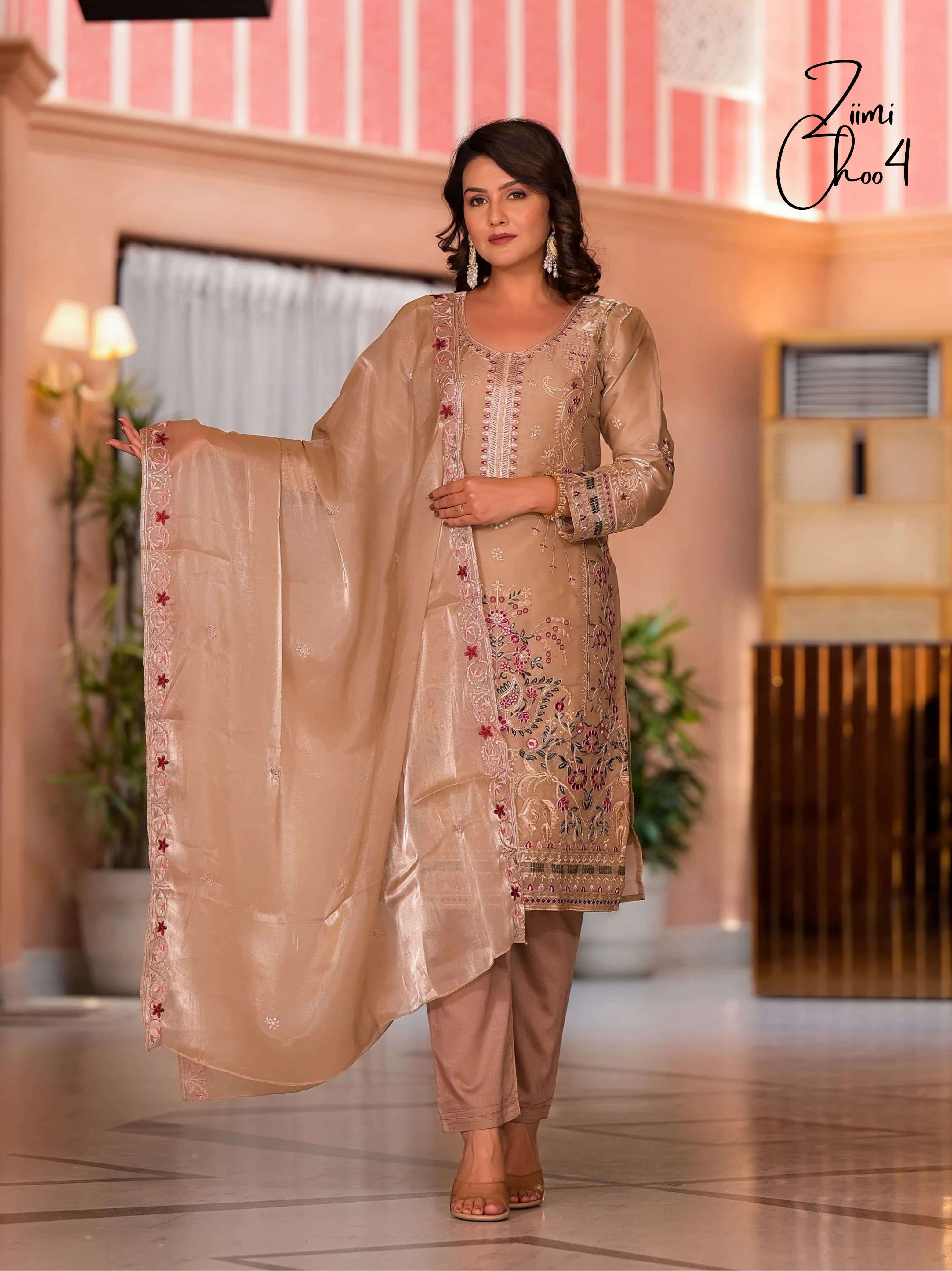 afsana  zimi choo zimi chu fine soft fabric look top bottom with dupatta size set