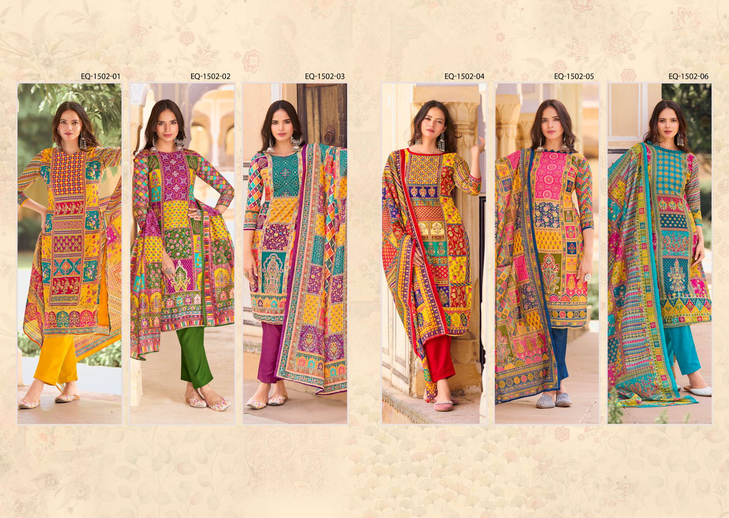 alok suit  bella 8 muslin exclusive print salwar suit catalog