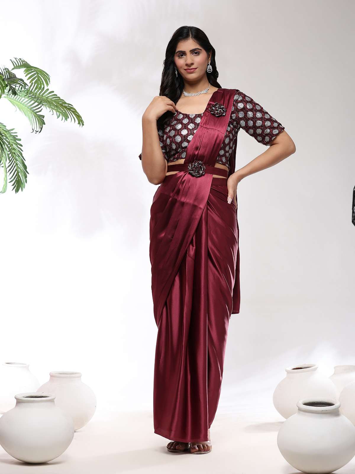 amoha trendz d no 101202 imported satin catchy look saree catalog