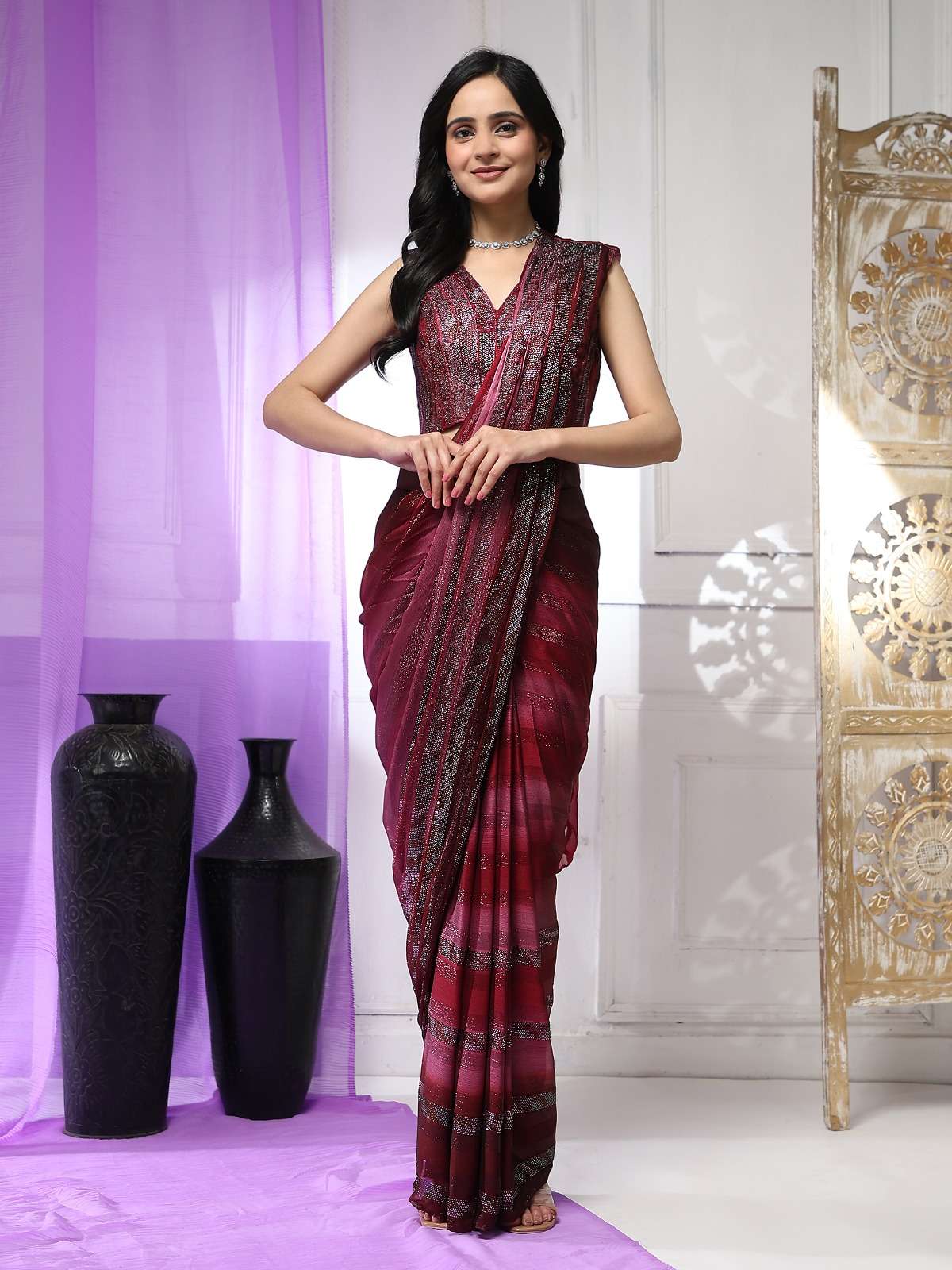 amoha trendz KAT216 satin silk innovative look saree catalog