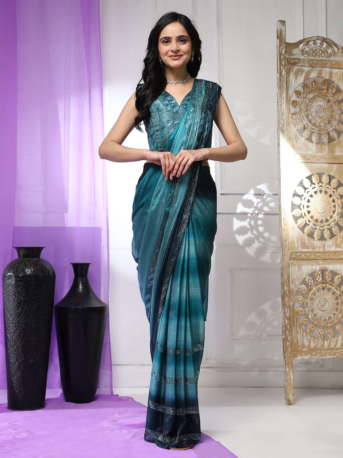 amoha trendz KAT216 satin silk innovative look saree catalog