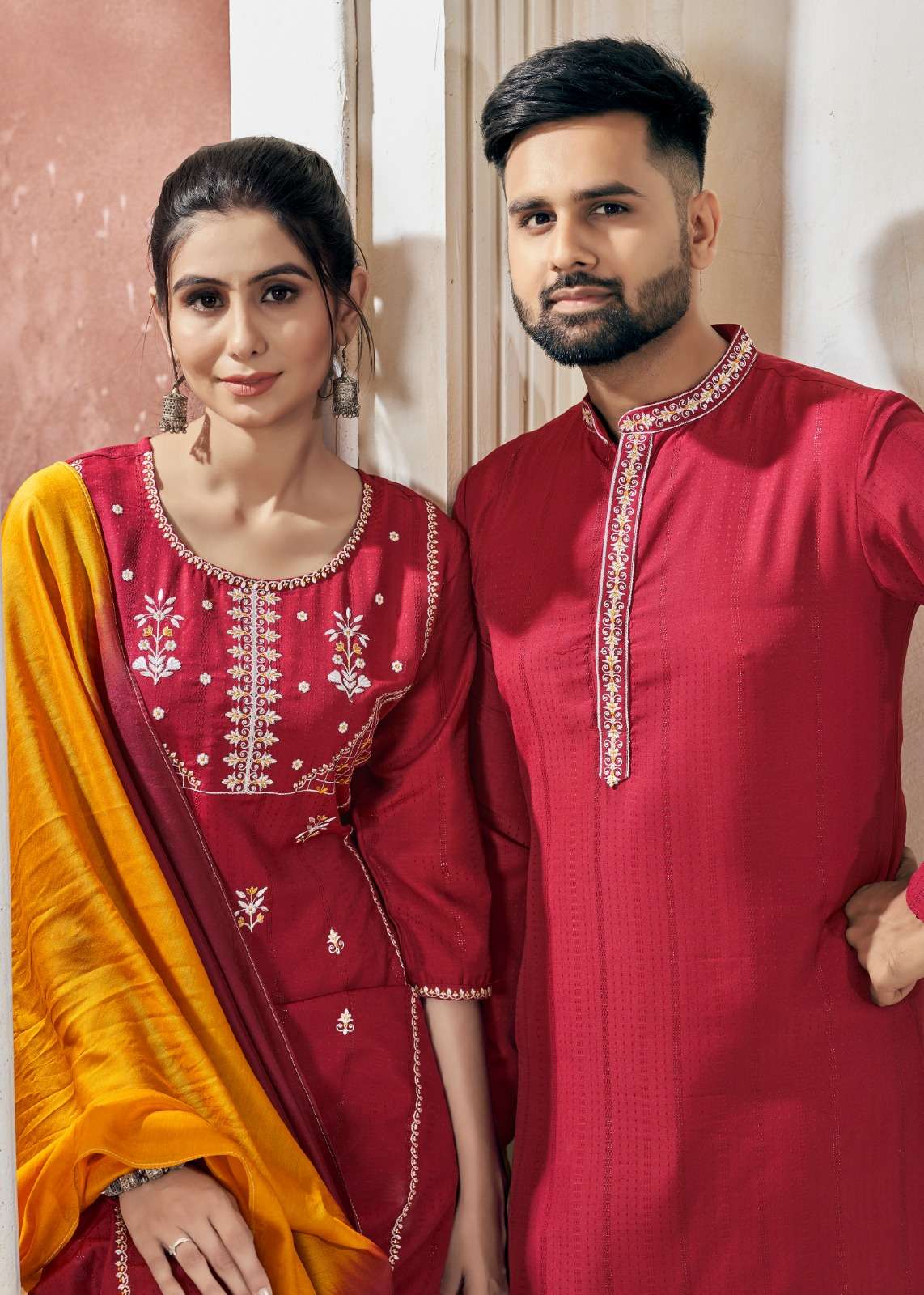 banwery fashion Royal couple v 13 pure viscose innovative look top bpottom with dupatta and kurta payjama  catalog      