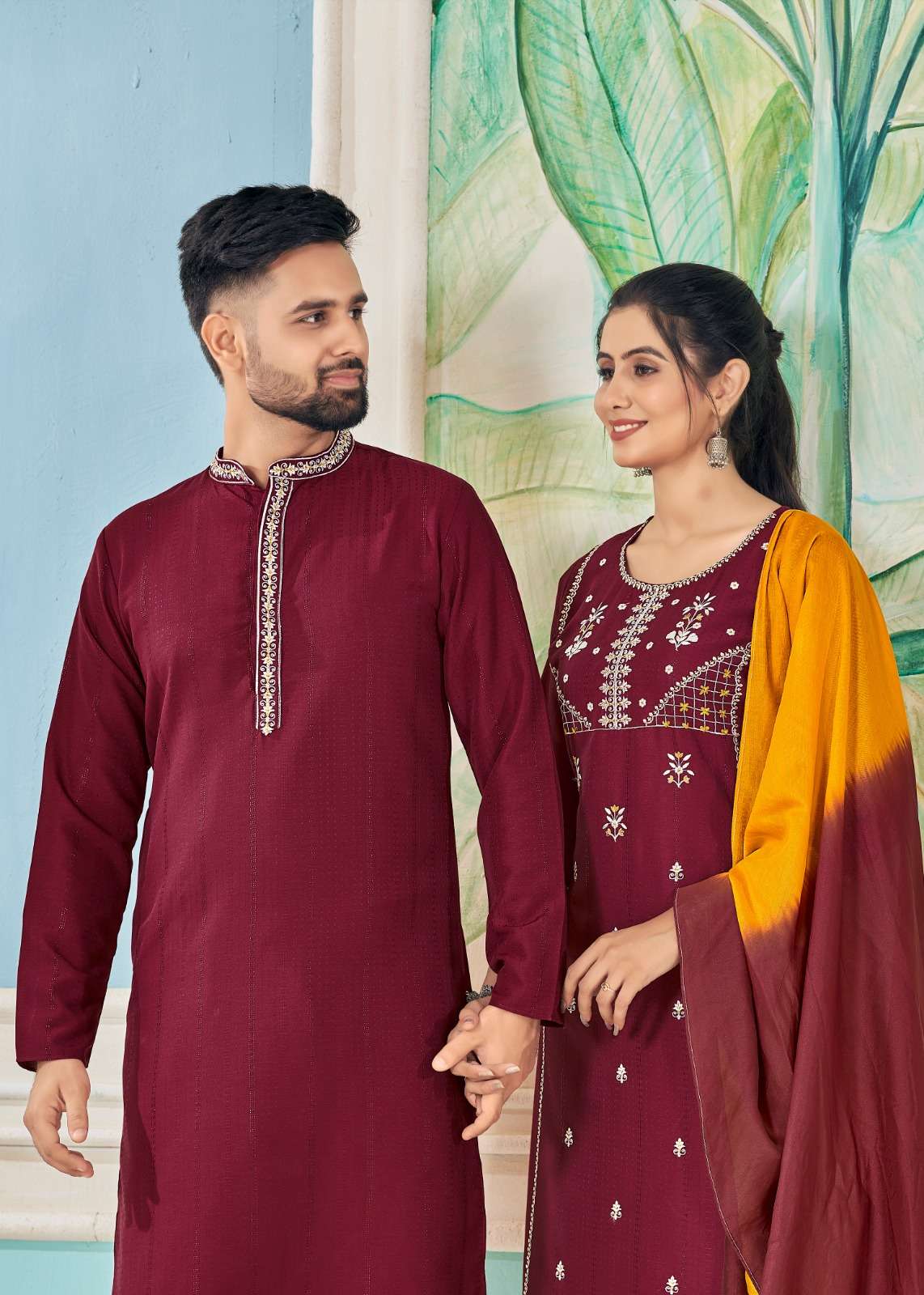 banwery fashion Royal couple v 13 pure viscose innovative look top bpottom with dupatta and kurta payjama  catalog      