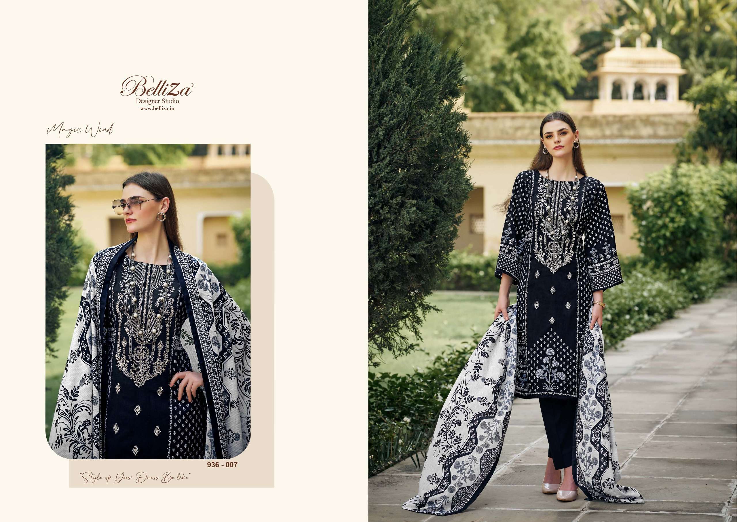 belliza designer studio naira black and whit 2nd edition cotton catchy look salwar suit catalog