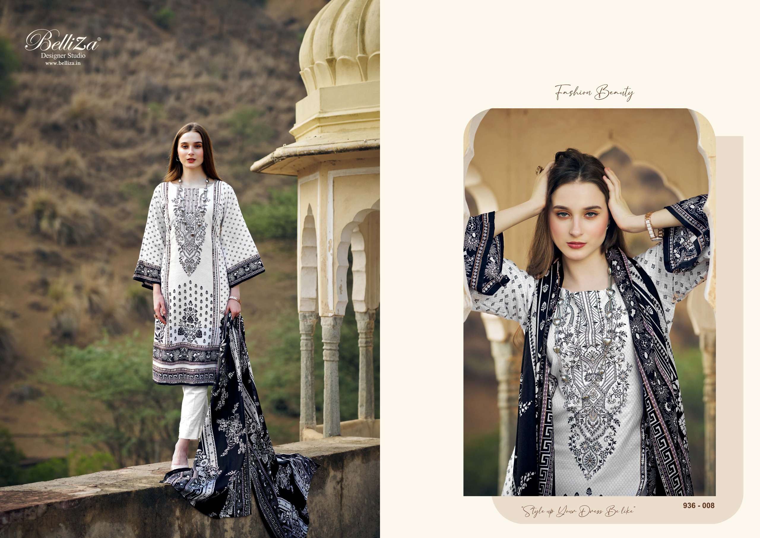 belliza designer studio naira black and whit 2nd edition cotton catchy look salwar suit catalog