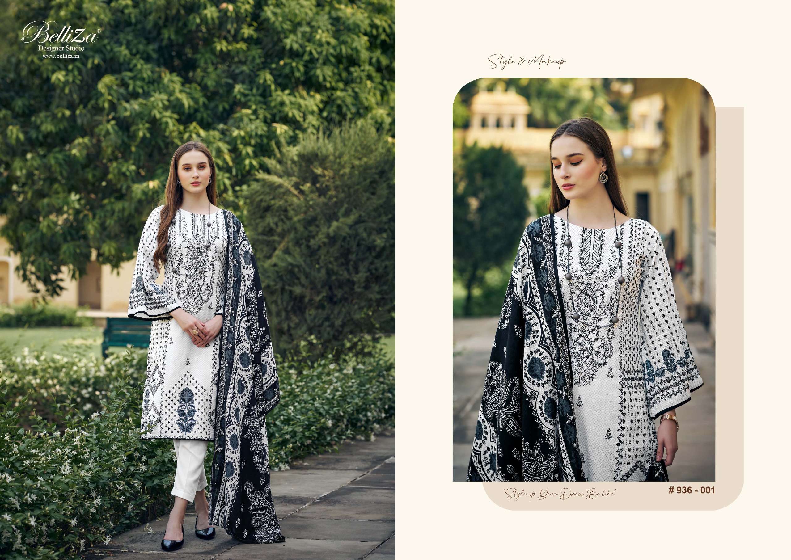 belliza designer studio naira black and whit 2nd edition cotton catchy look salwar suit catalog