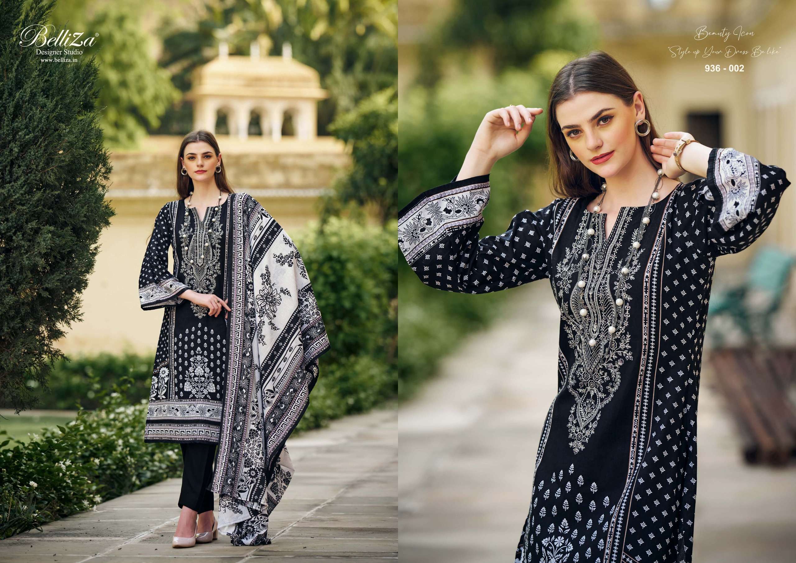 belliza designer studio naira black and whit 2nd edition cotton catchy look salwar suit catalog