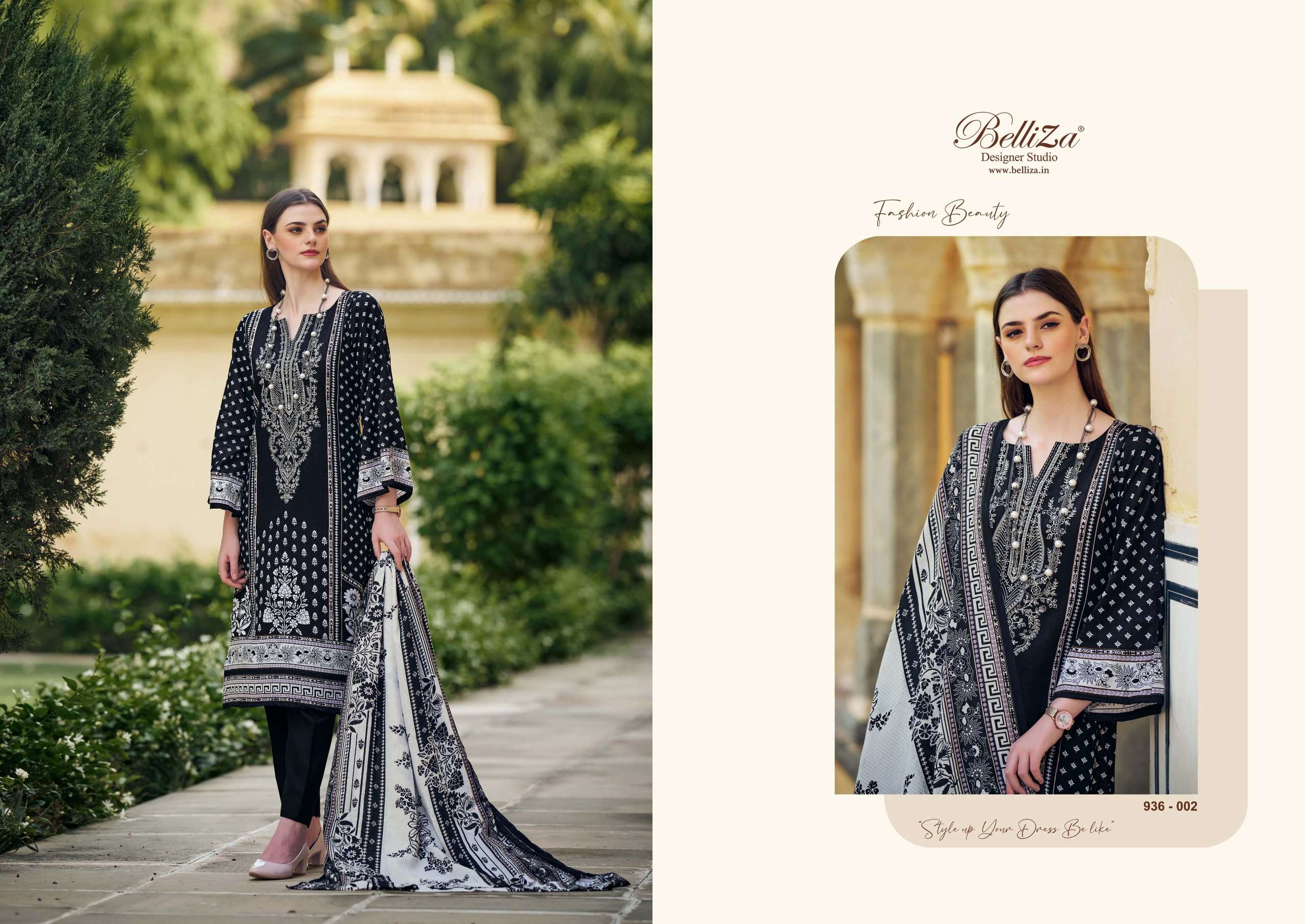 belliza designer studio naira black and whit 2nd edition cotton catchy look salwar suit catalog