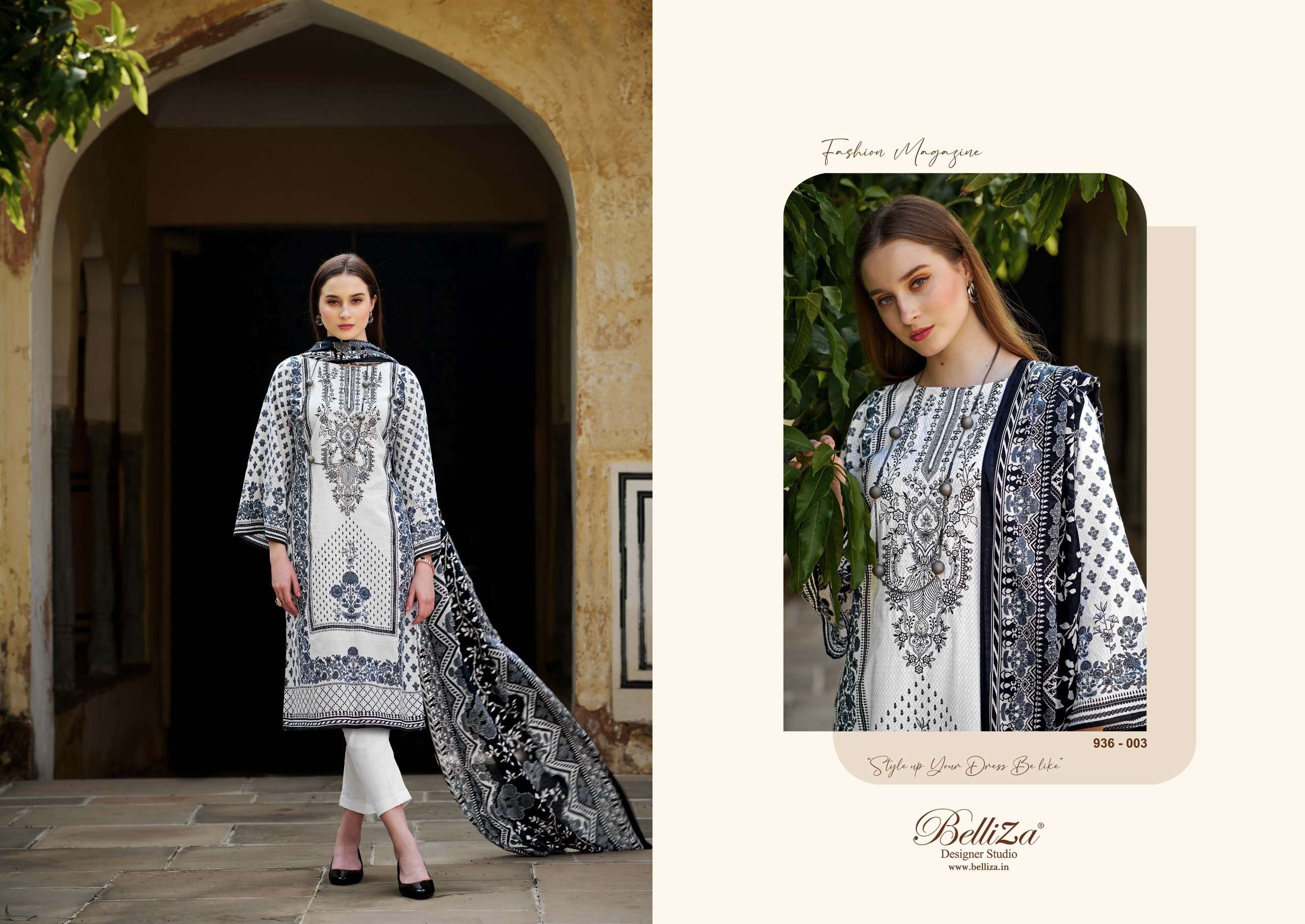 belliza designer studio naira black and whit 2nd edition cotton catchy look salwar suit catalog