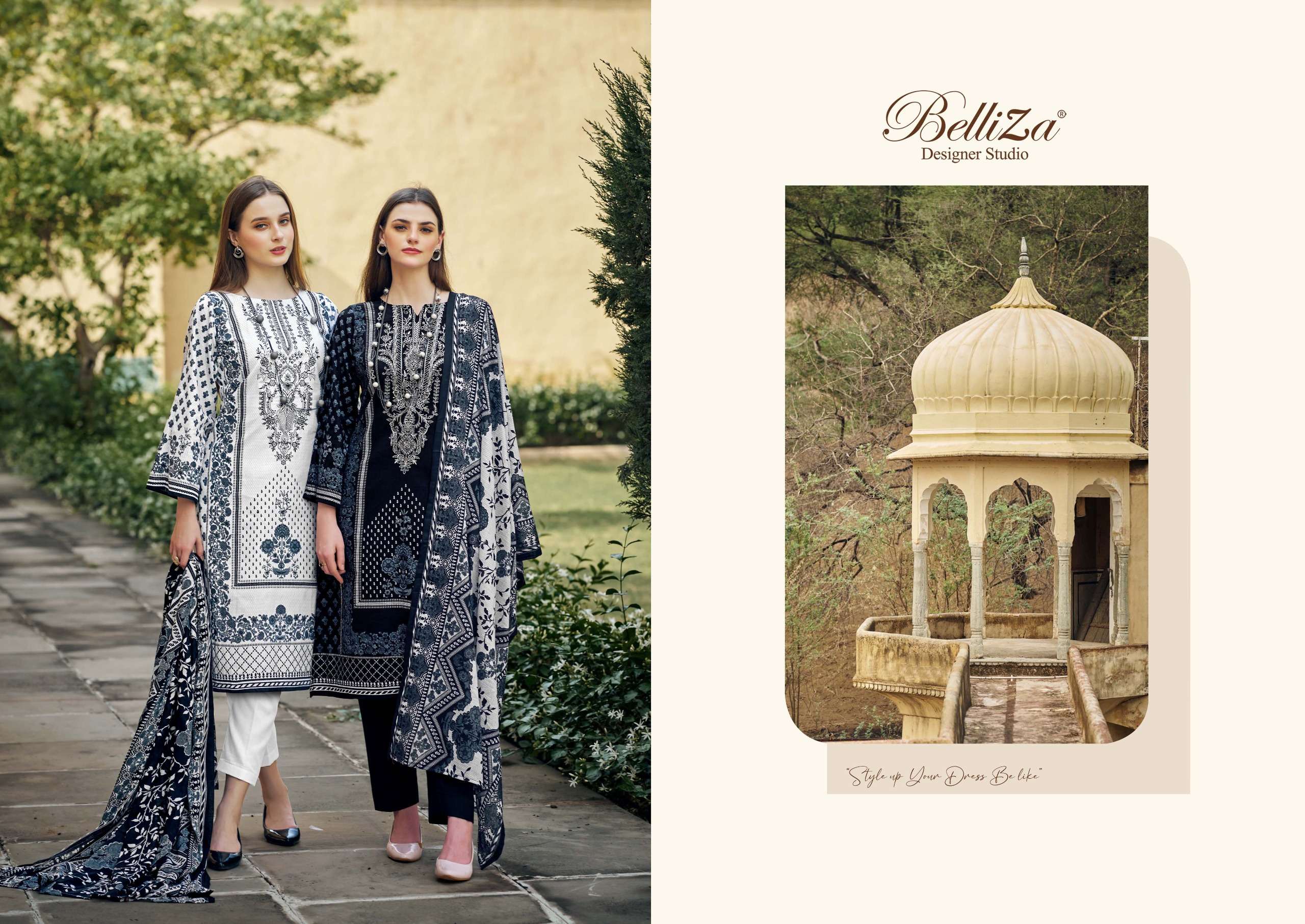 belliza designer studio naira black and whit 2nd edition cotton catchy look salwar suit catalog