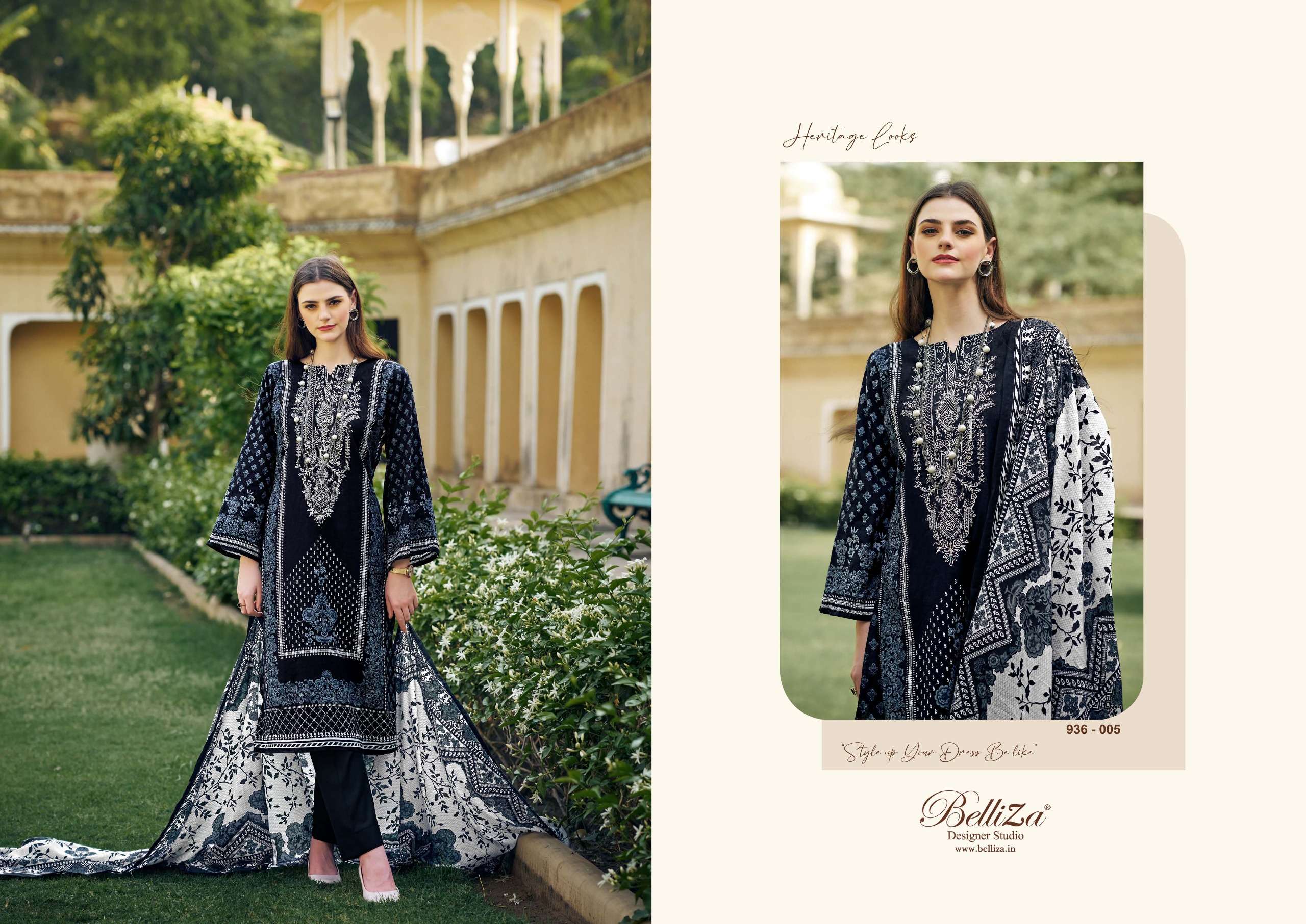 belliza designer studio naira black and whit 2nd edition cotton catchy look salwar suit catalog