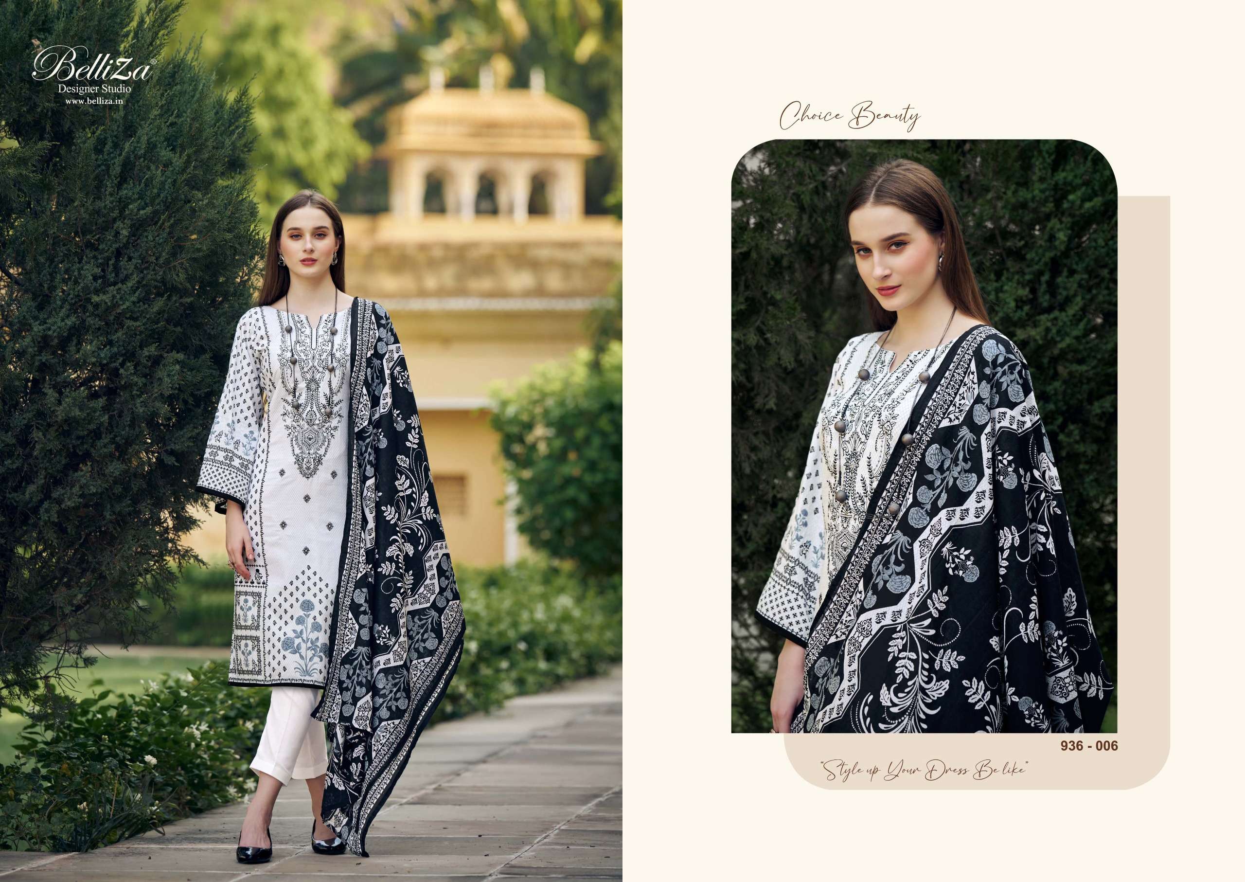 belliza designer studio naira black and whit 2nd edition cotton catchy look salwar suit catalog