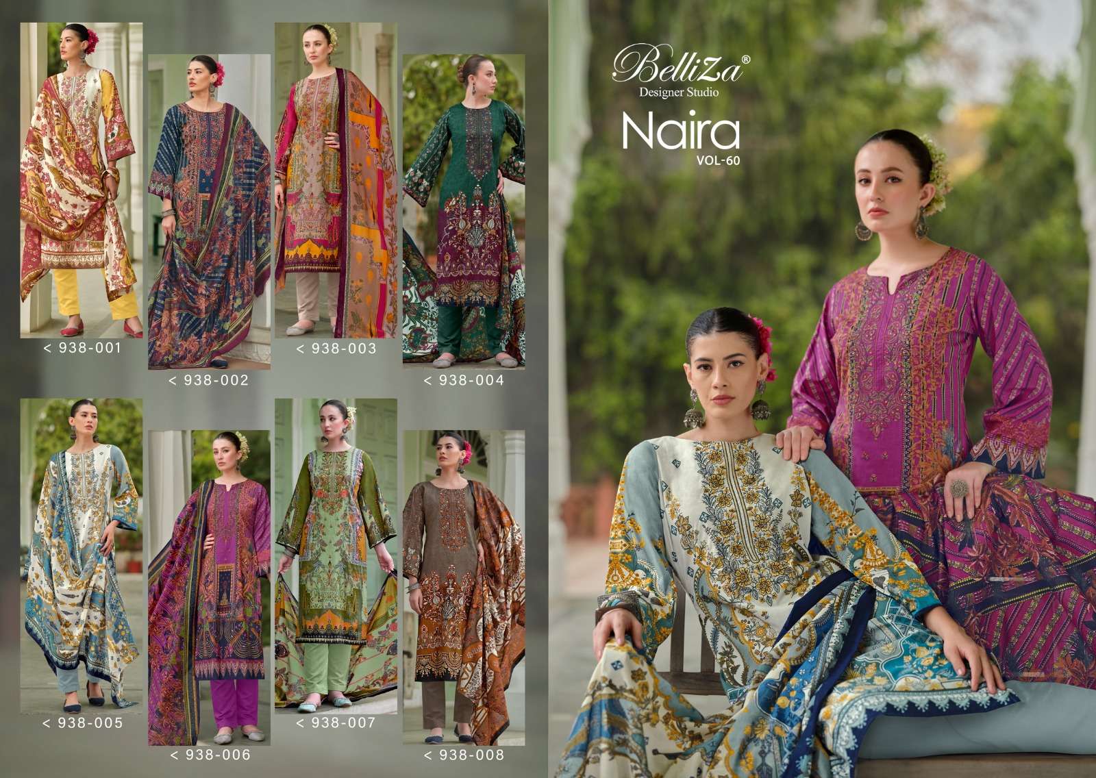 belliza designer studio naira vol 60 cotton catchy look salwar suit catalog