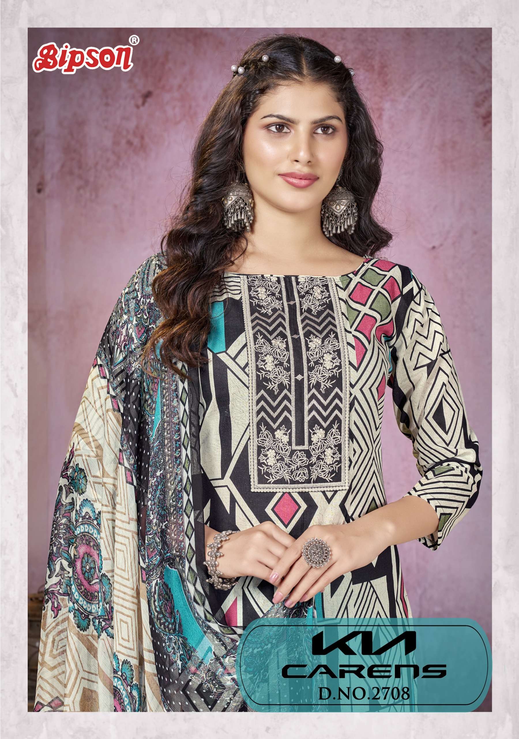 bipson kia carens 2708 camric cotton regal look salwar suit catalog