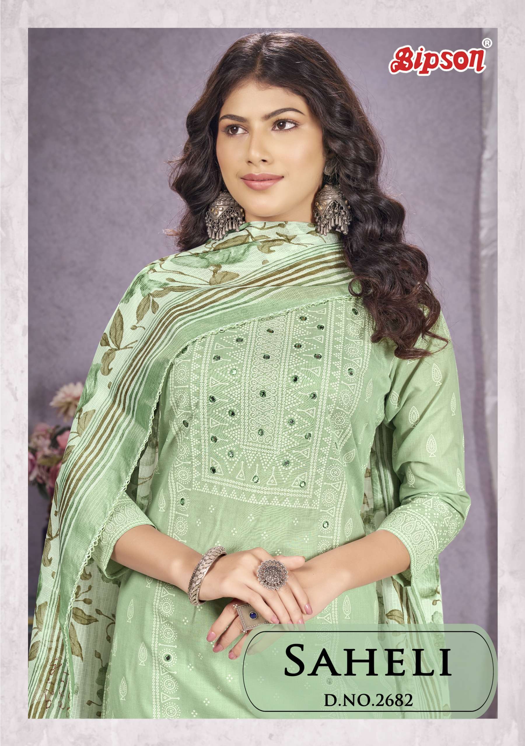 bipson saheli 2682 cotton attrective look salwar suit catalog