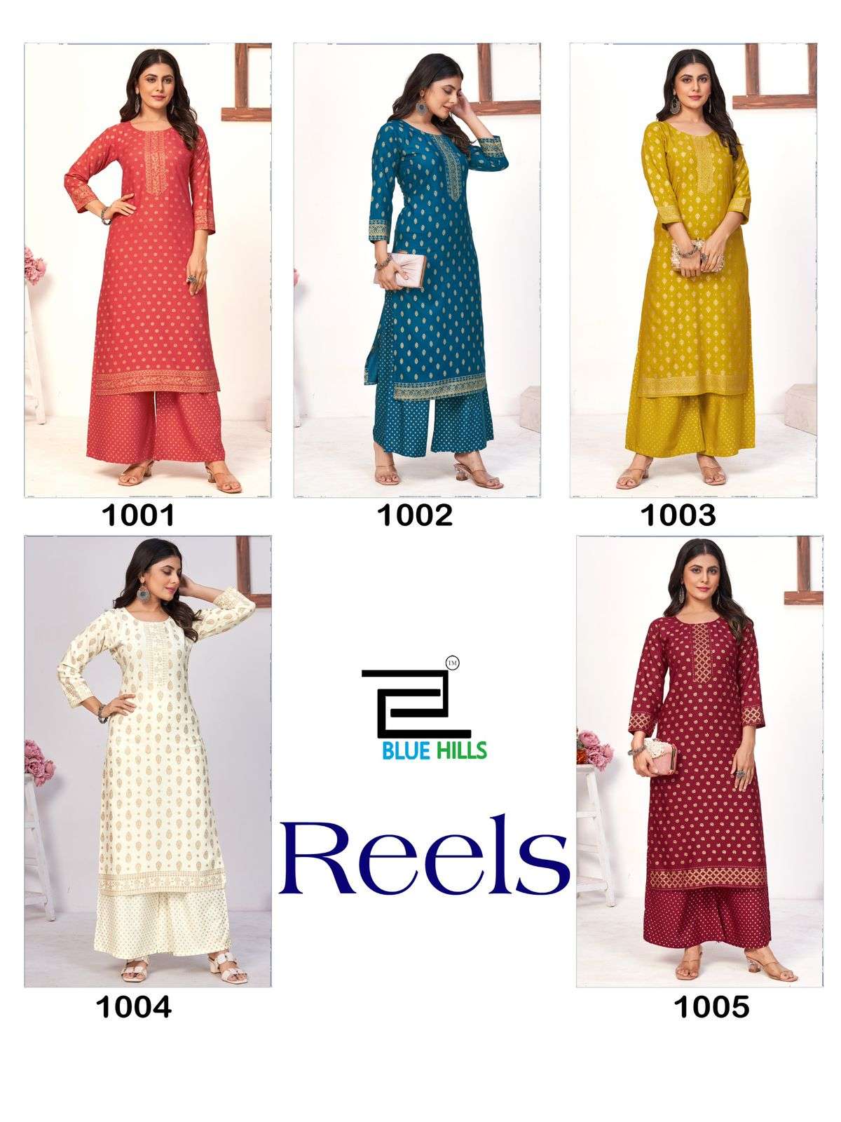 blue hills reels rayon elegant kurti catalog