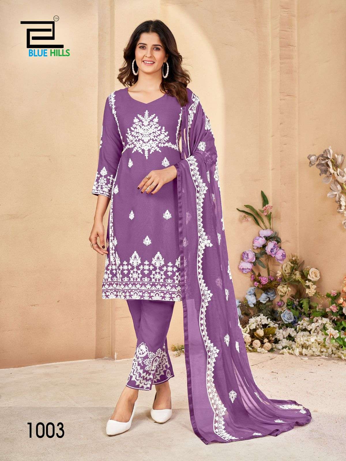 bluehills galaxy rayon attrective look kurti pant with dupatta catalog