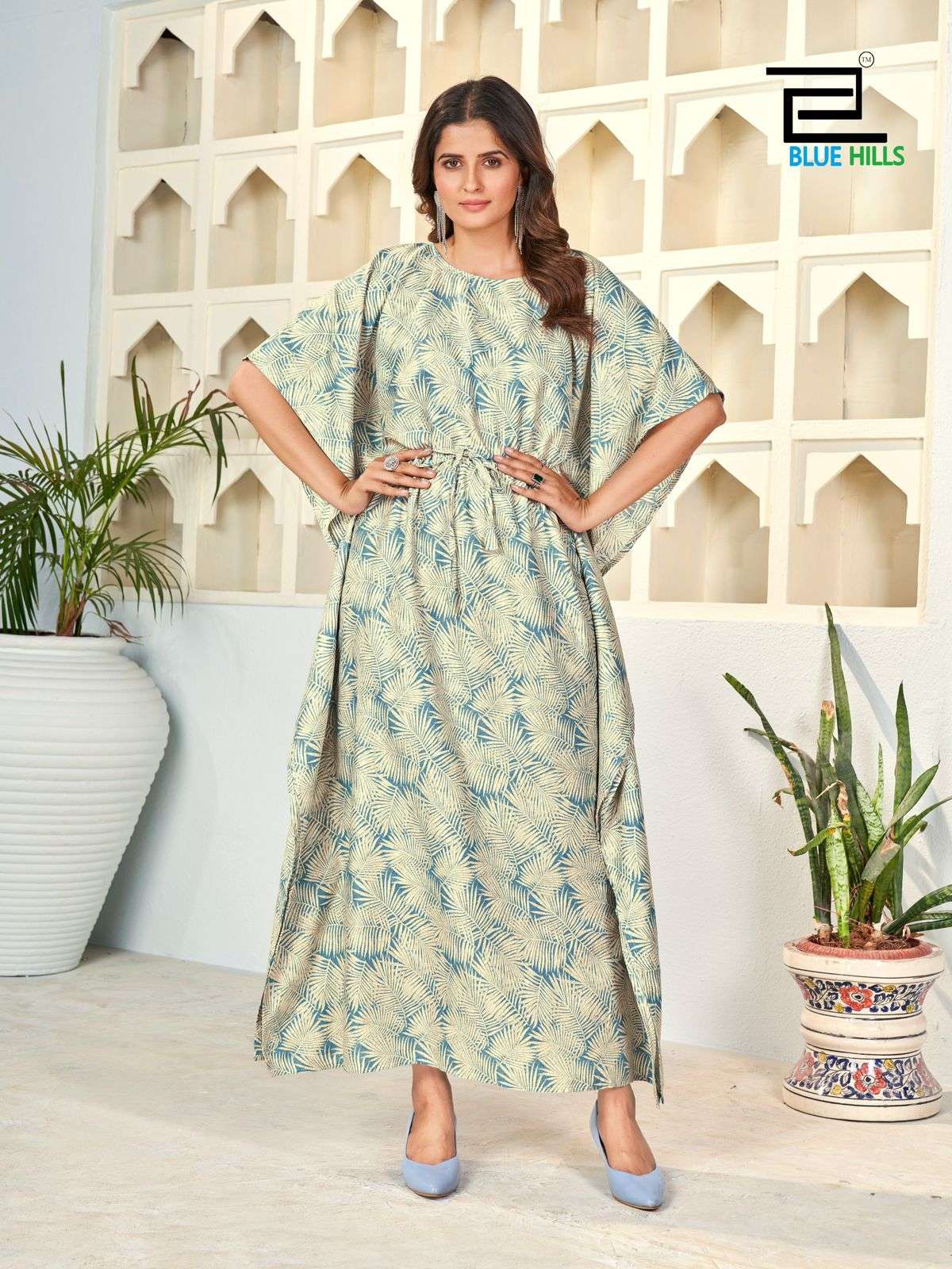 bluehills kaftan rayon attrective look kurti catalog