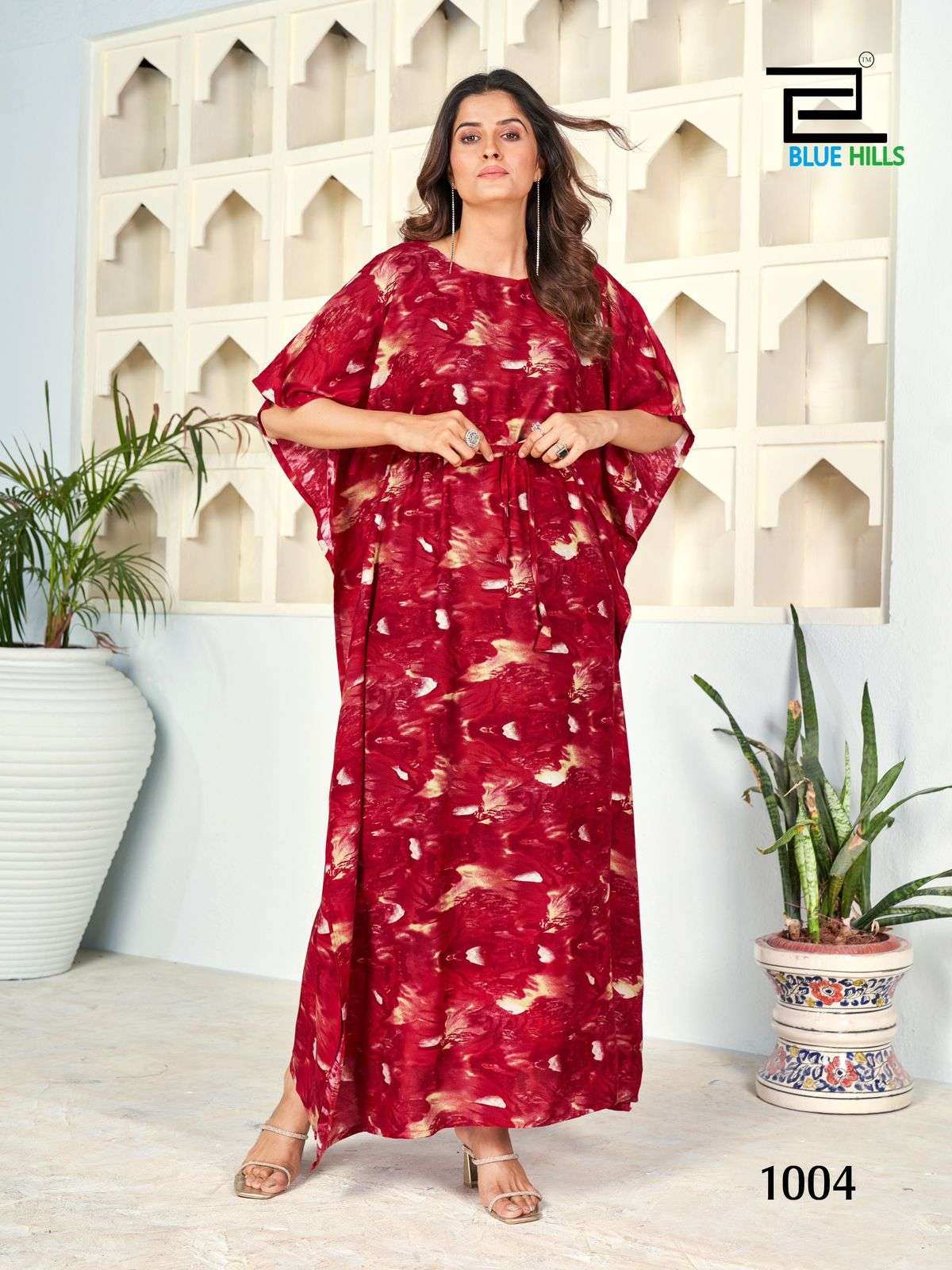 bluehills kaftan rayon attrective look kurti catalog