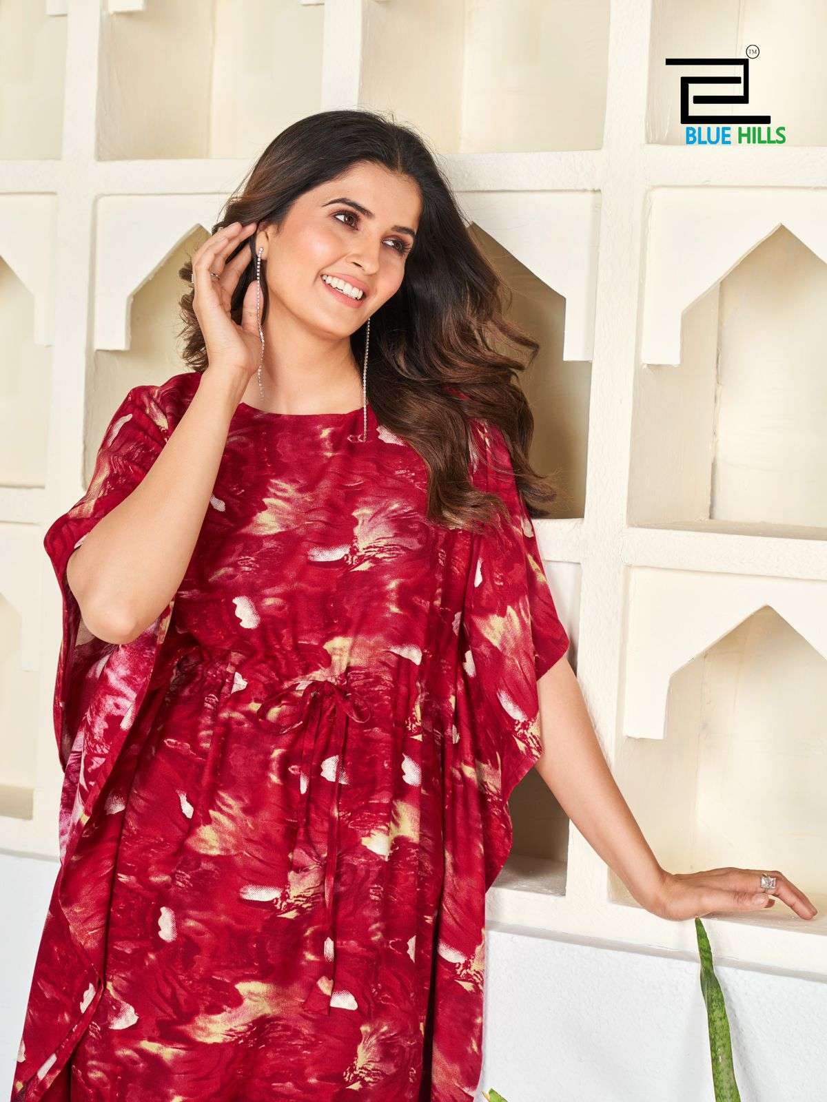 bluehills kaftan rayon attrective look kurti catalog