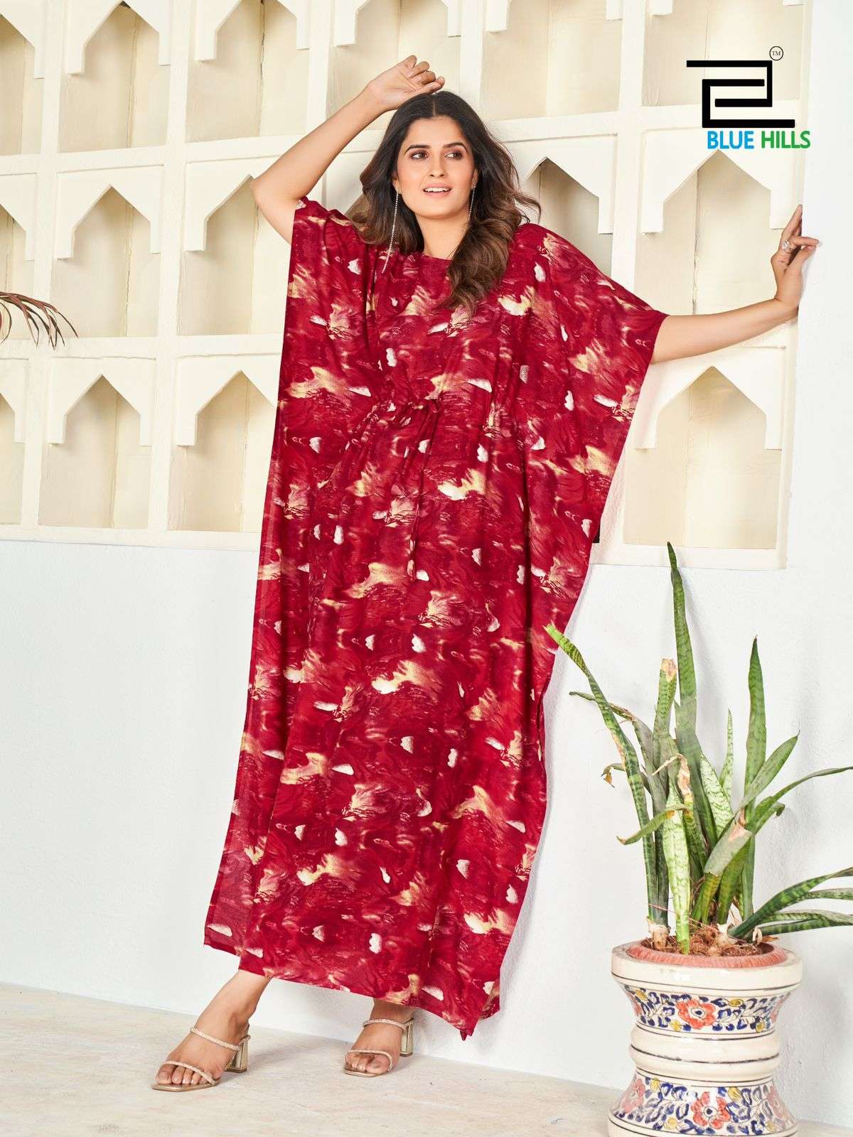 bluehills kaftan rayon attrective look kurti catalog