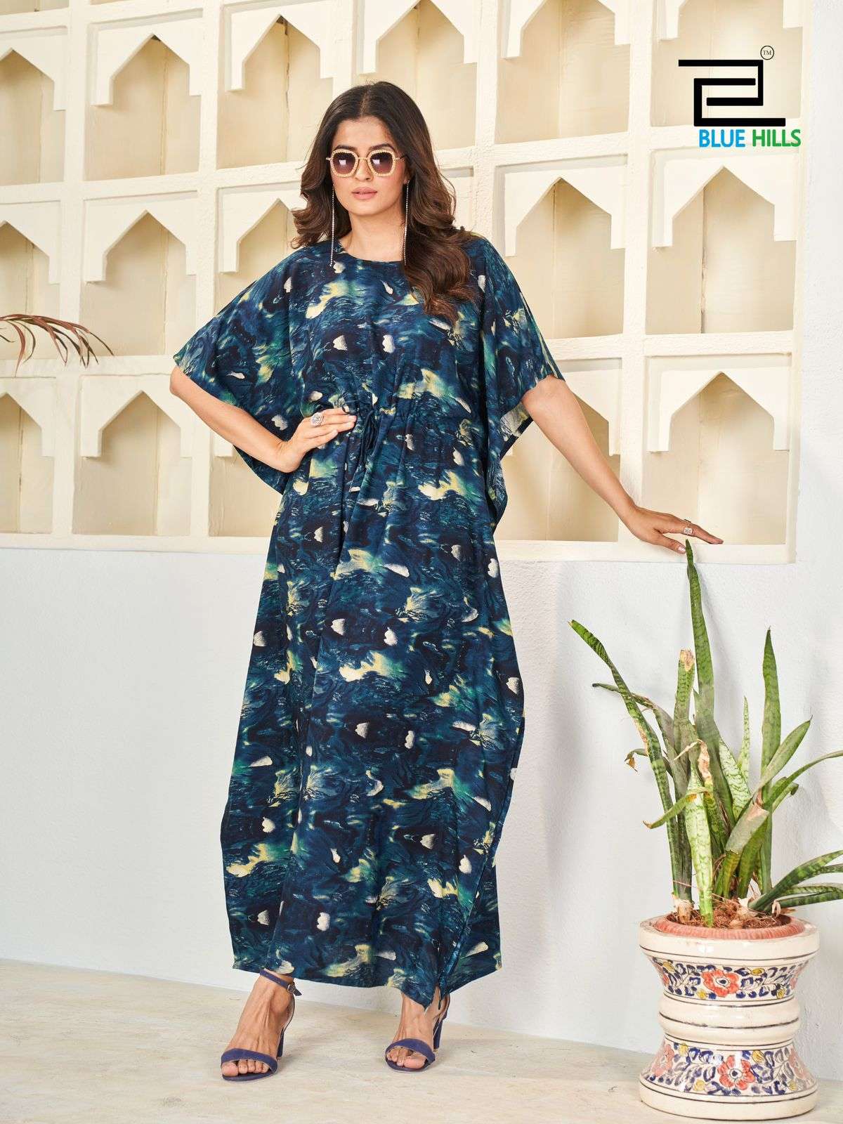 bluehills kaftan rayon attrective look kurti catalog