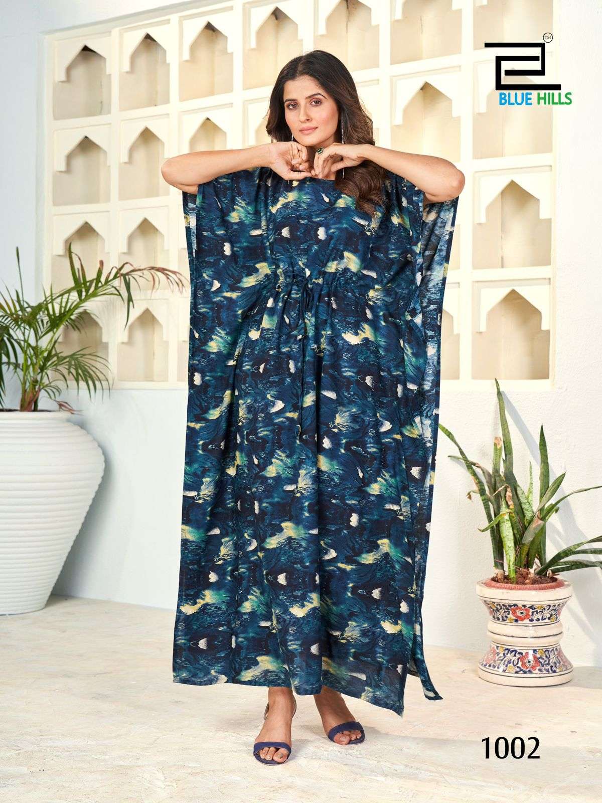 bluehills kaftan rayon attrective look kurti catalog