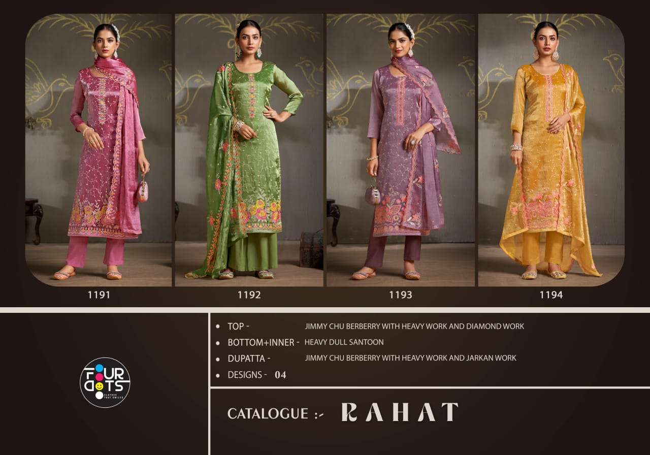 fourdots rahat Jimmy Chu Berberry With Heavy Work And Diamond Work elegant salwar suit catalog