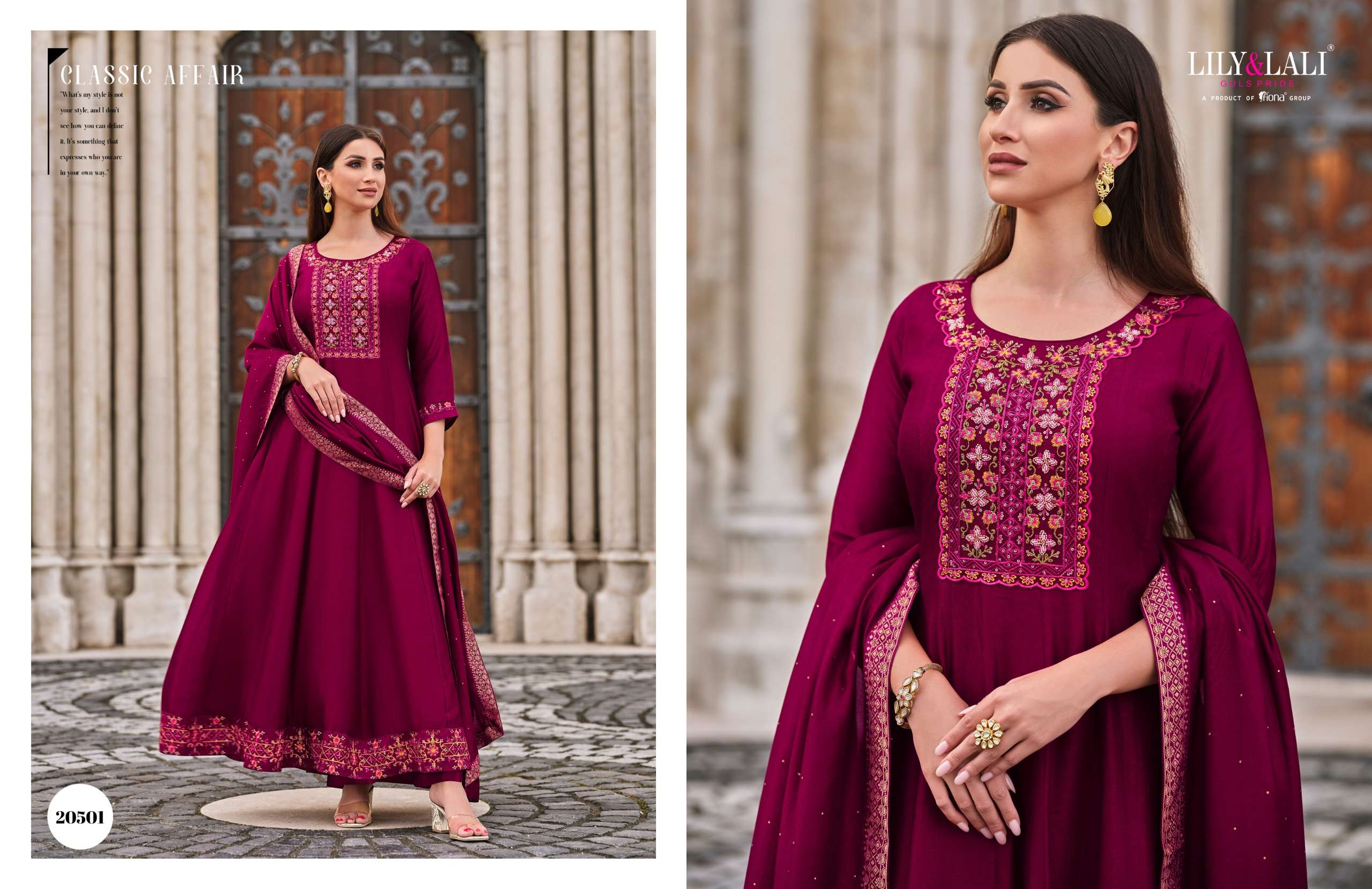 lily and lali Bibbojaan vichitra silk regal look top bottom with dupatta catalog