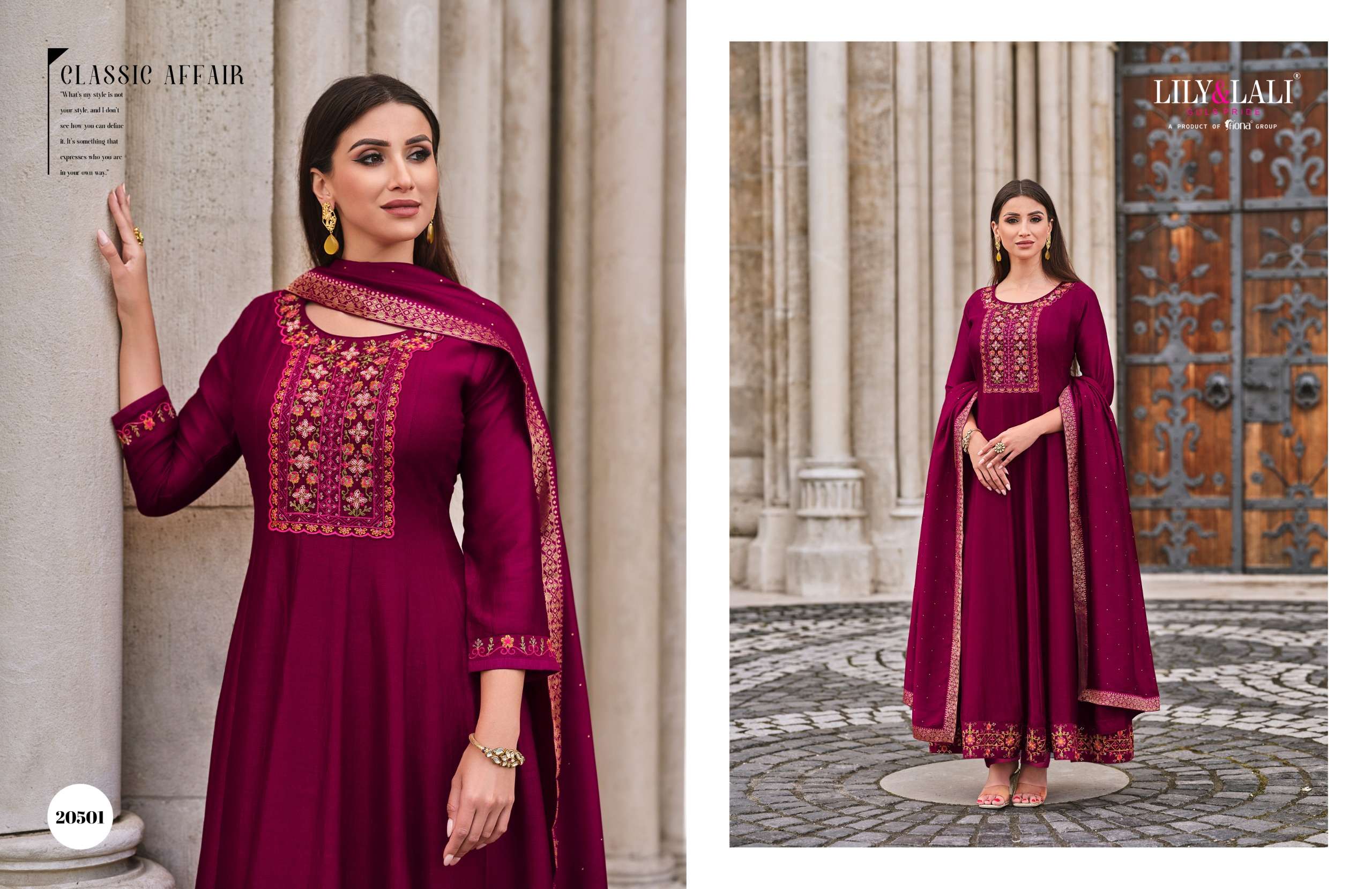 lily and lali Bibbojaan vichitra silk regal look top bottom with dupatta catalog