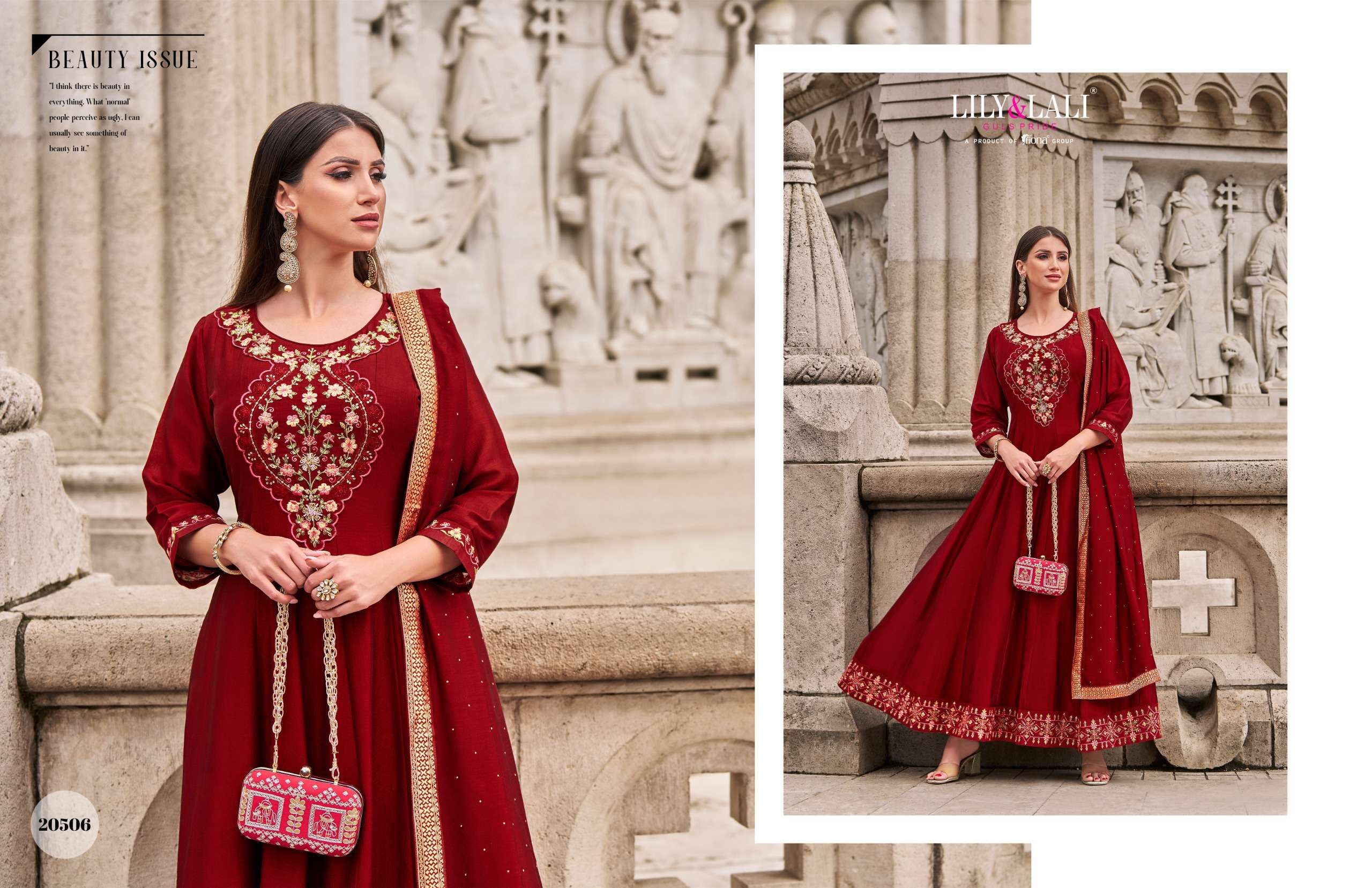 lily and lali Bibbojaan vichitra silk regal look top bottom with dupatta catalog