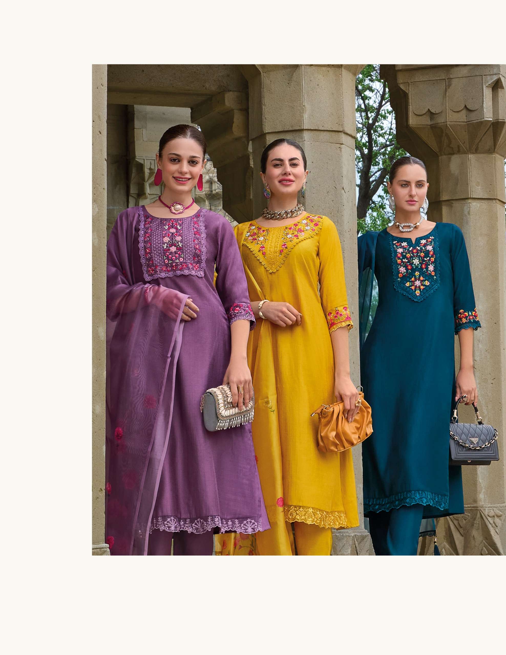 lily and lali malvika 2 viscose regal look top bottom with dupatta catalog