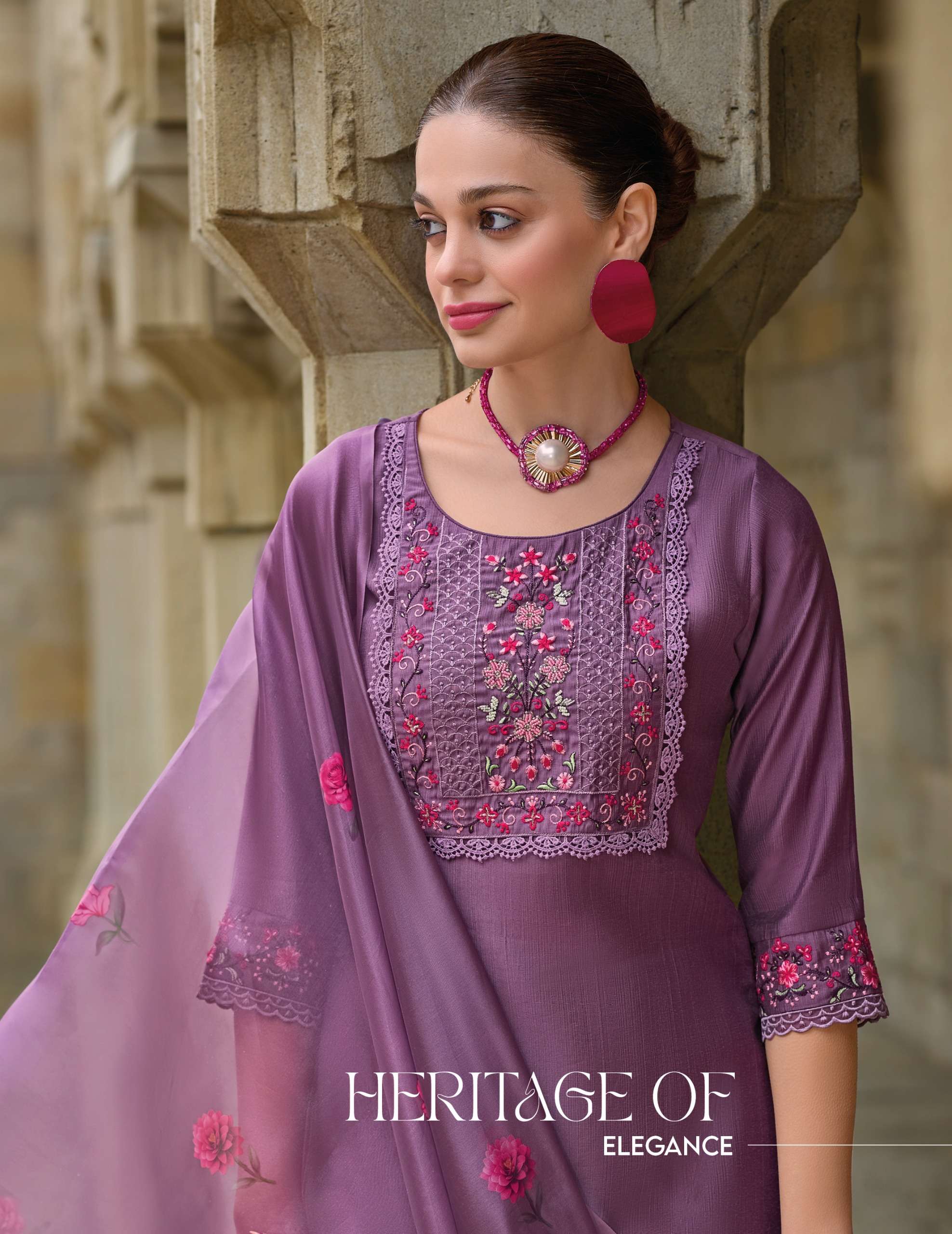 lily and lali malvika 2 viscose regal look top bottom with dupatta catalog