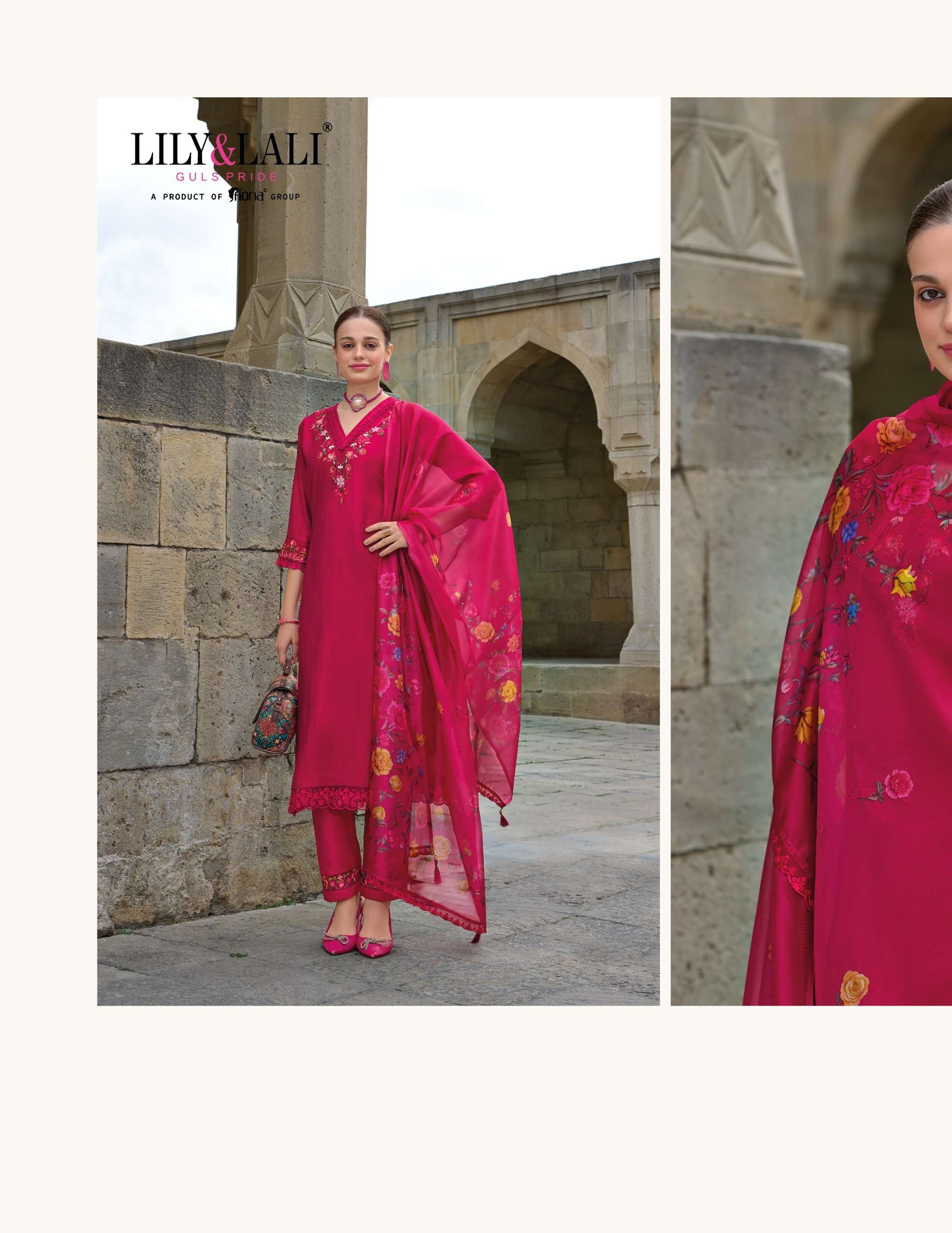 lily and lali malvika 2 viscose regal look top bottom with dupatta catalog