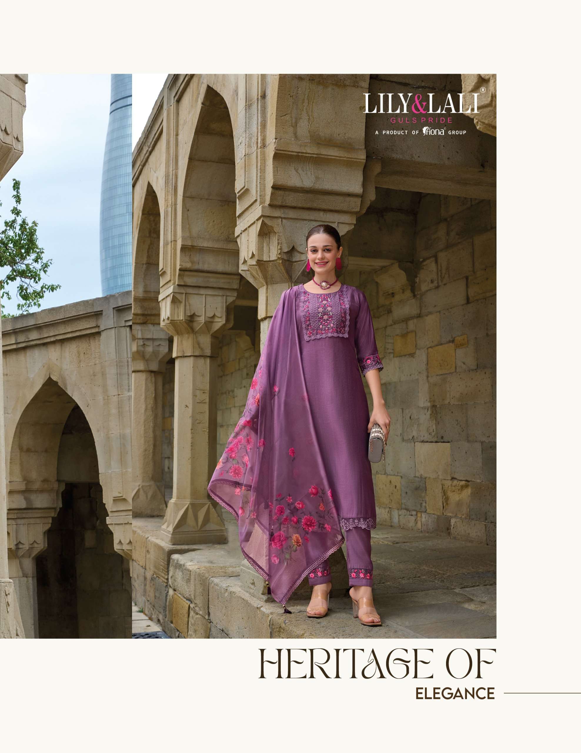 lily and lali malvika 2 viscose regal look top bottom with dupatta catalog