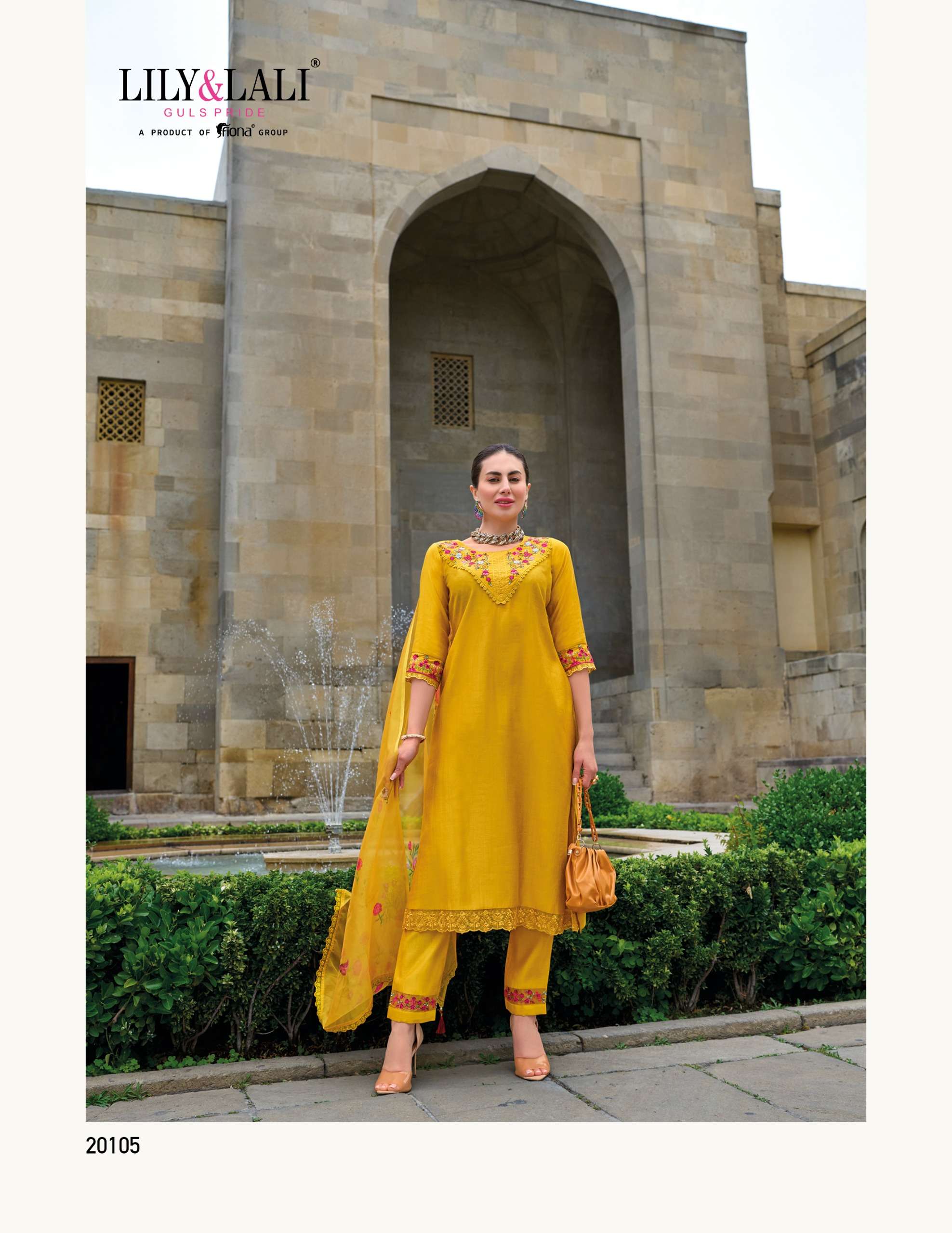 lily and lali malvika 2 viscose regal look top bottom with dupatta catalog