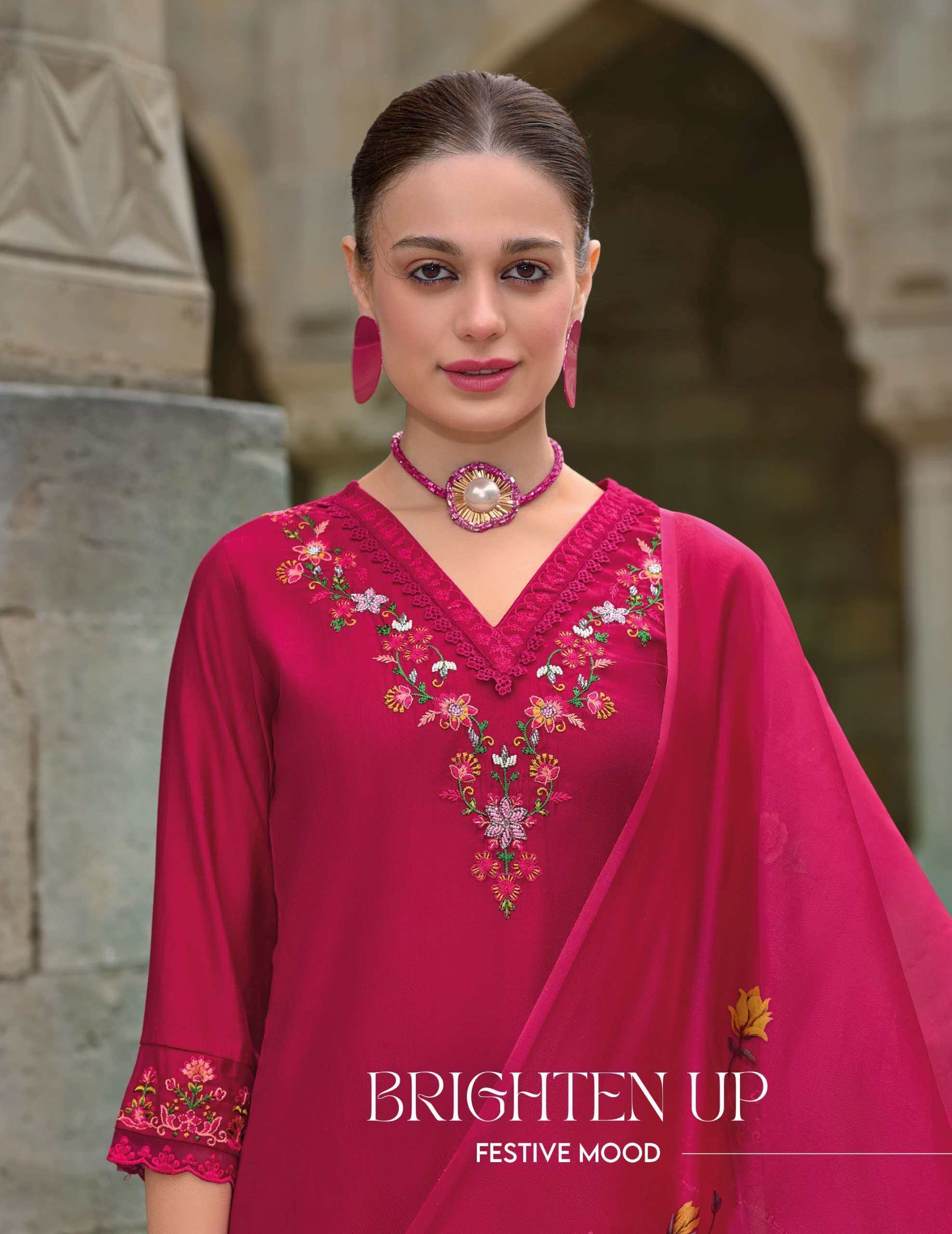 lily and lali malvika 2 viscose regal look top bottom with dupatta catalog