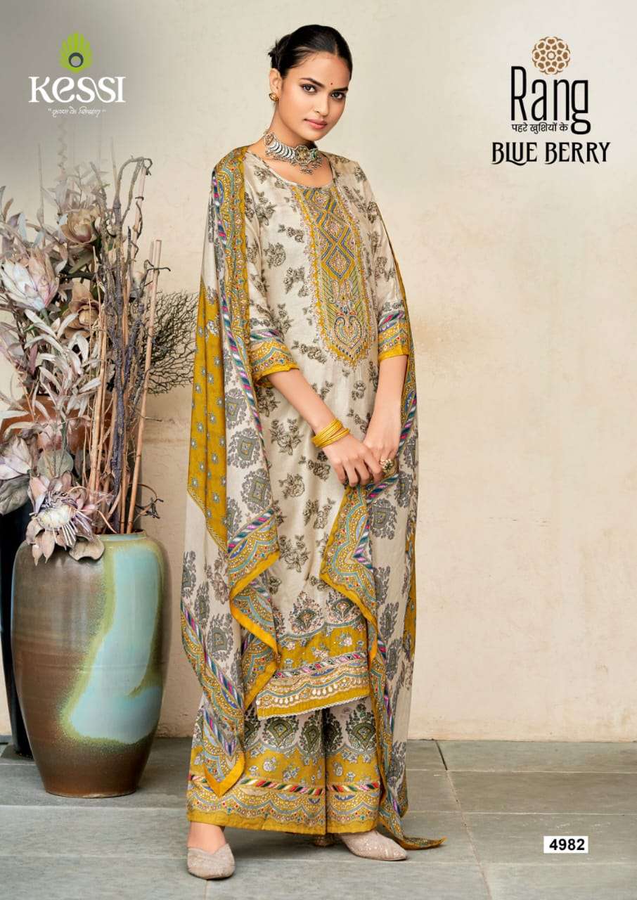 rang blue berry muslin pure muslin beautiful look salwar suit catalog